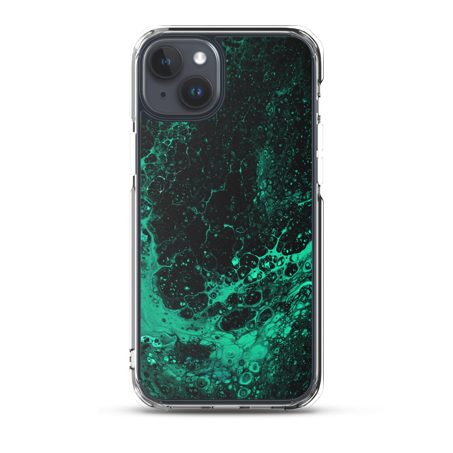 NightOwl Studio Custom Phone Case Compatible with iPhone, Ultra Slim Cover with Heavy Duty Scratch Resistant Shockproof Protection, Green Tide