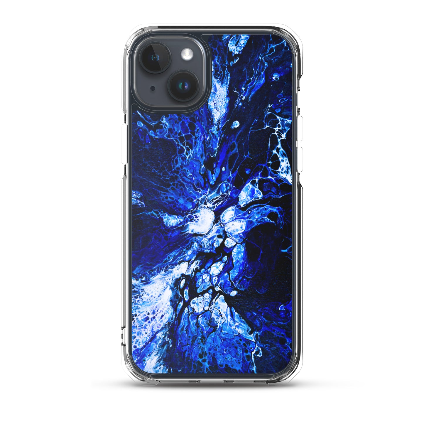 NightOwl Studio Custom Phone Case Compatible with iPhone, Ultra Slim Cover with Heavy Duty Scratch Resistant Shockproof Protection, Blue Burst