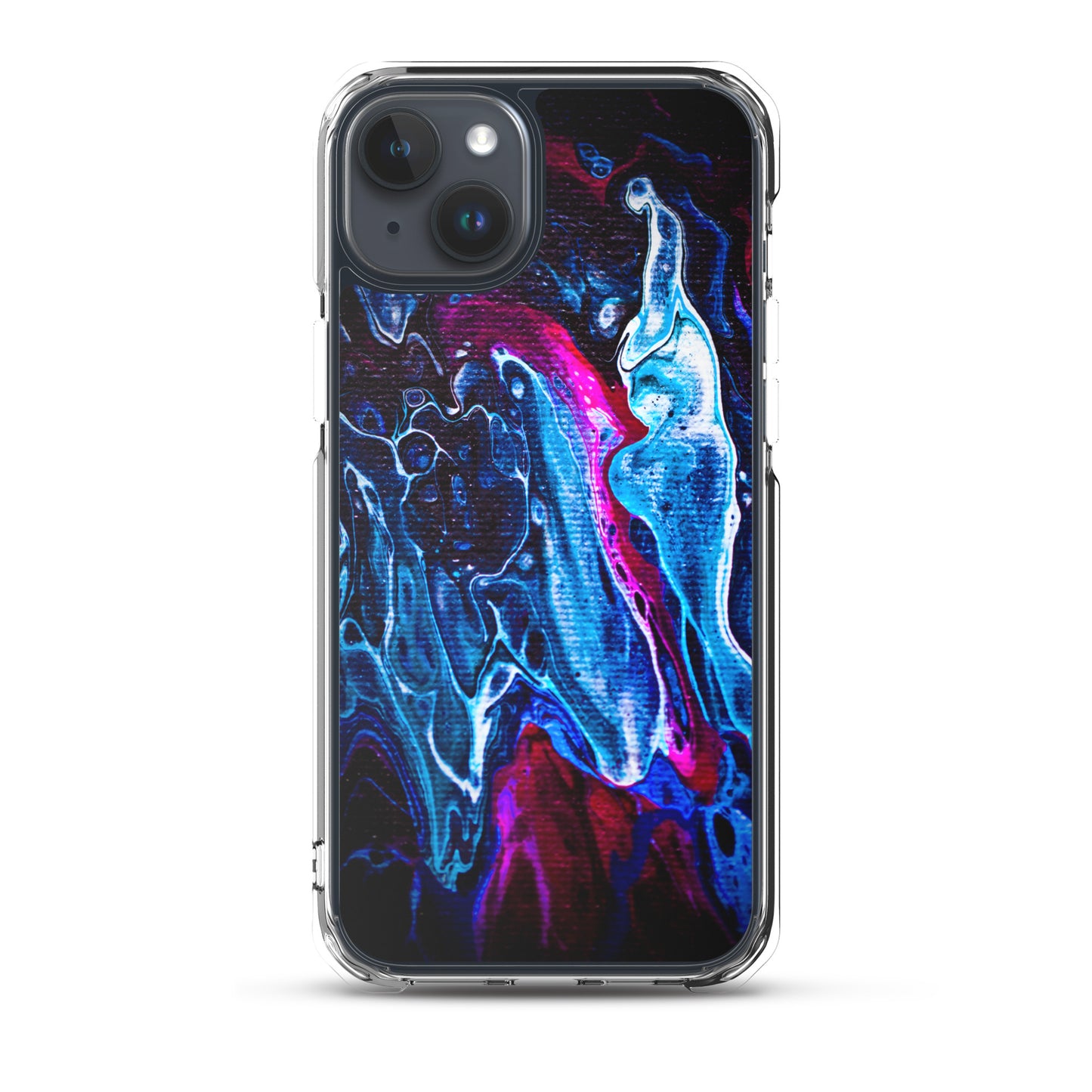 NightOwl Studio Custom Phone Case Compatible with iPhone, Ultra Slim Cover with Heavy Duty Scratch Resistant Protection, Blue Liquid