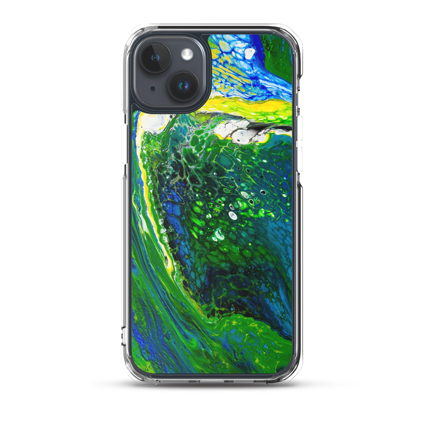 NightOwl Studio Custom Phone Case Compatible with iPhone, Ultra Slim Cover with Heavy Duty Scratch Resistant Shockproof Protection, Green Stream