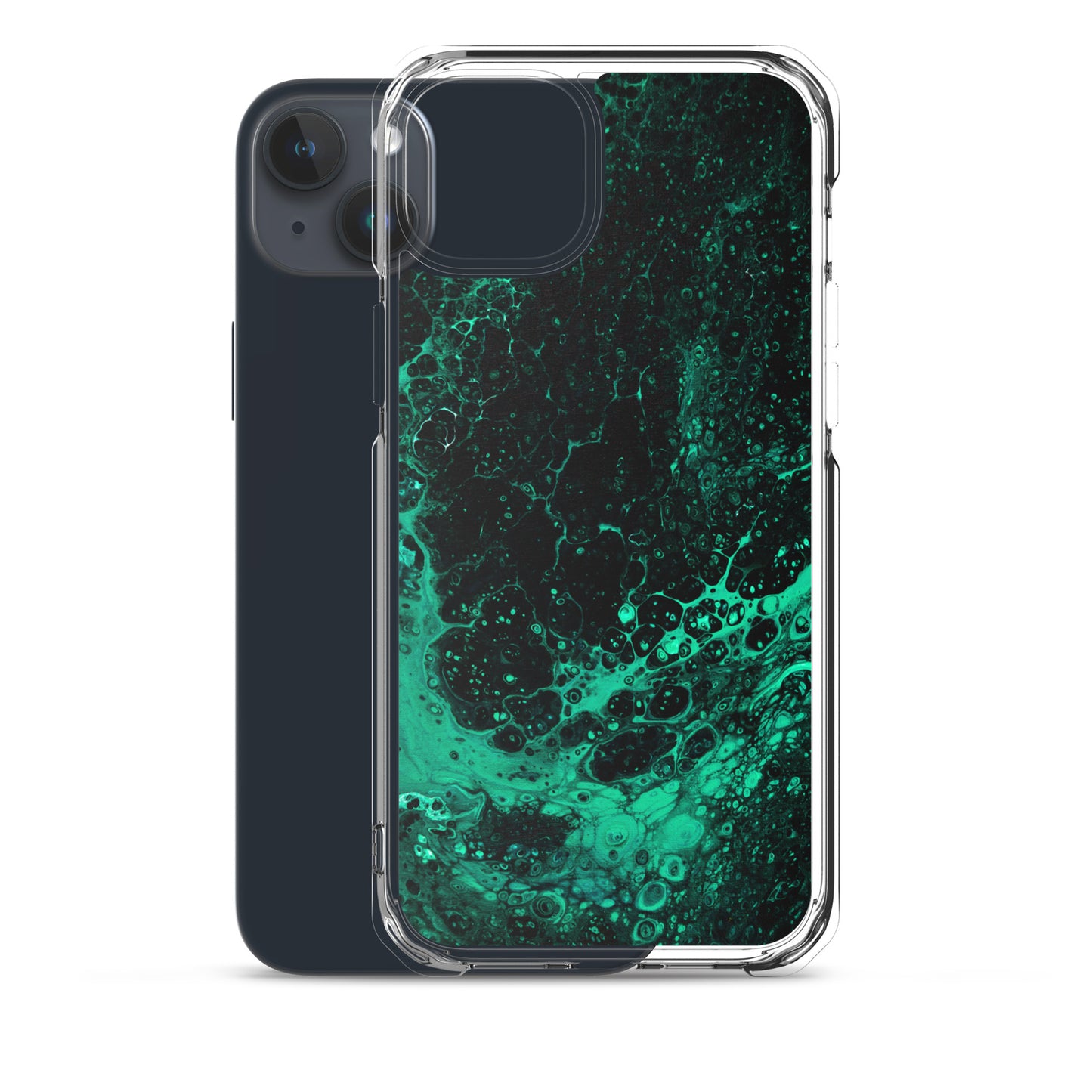 NightOwl Studio Custom Phone Case Compatible with iPhone, Ultra Slim Cover with Heavy Duty Scratch Resistant Shockproof Protection, Green Tide