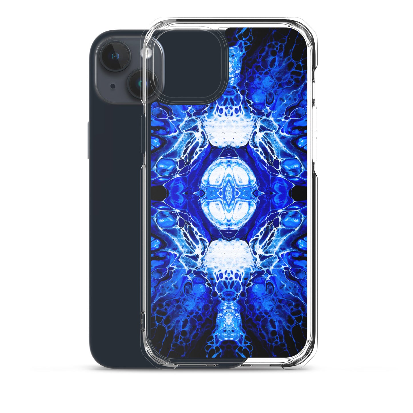 NightOwl Studio Custom Phone Case Compatible with iPhone, Ultra Slim Cover with Heavy Duty Scratch Resistant Shockproof Protection, Blue Nucleus