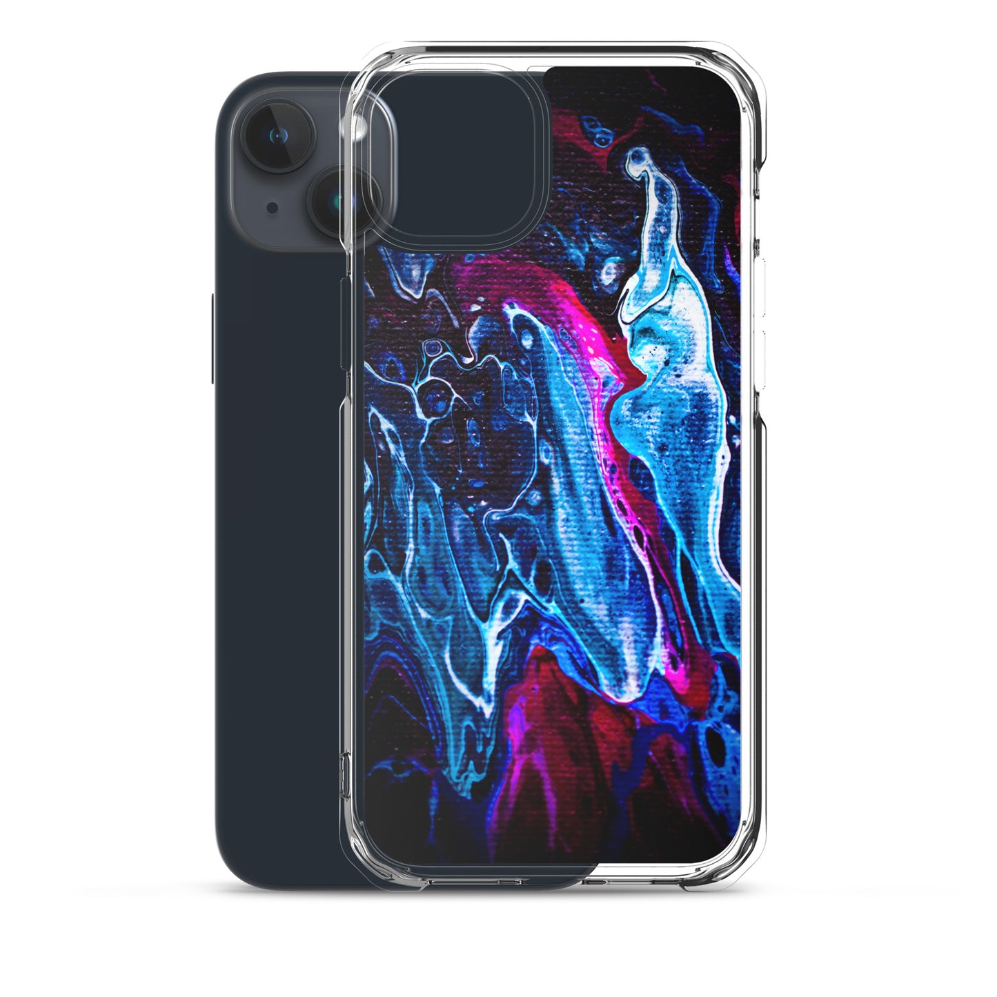 NightOwl Studio Custom Phone Case Compatible with iPhone, Ultra Slim Cover with Heavy Duty Scratch Resistant Protection, Blue Liquid