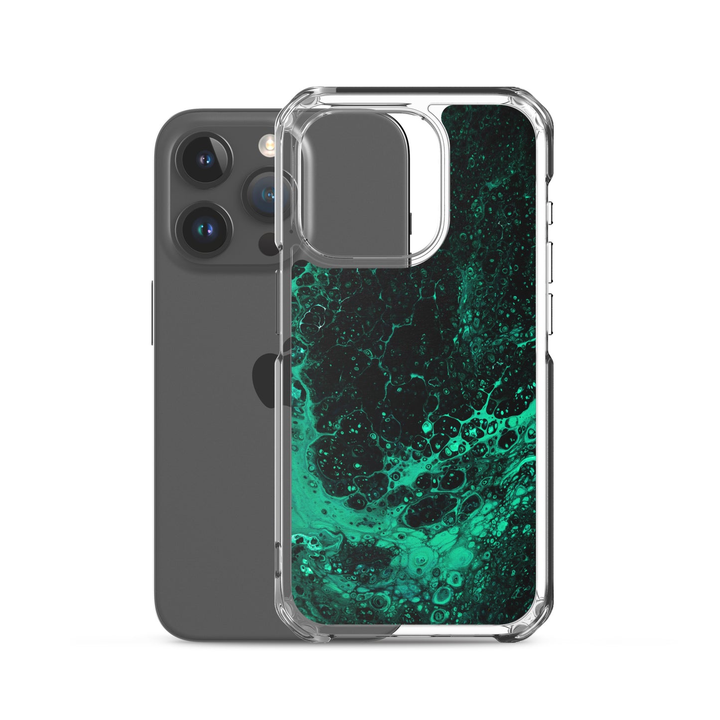 NightOwl Studio Custom Phone Case Compatible with iPhone, Ultra Slim Cover with Heavy Duty Scratch Resistant Shockproof Protection, Green Tide