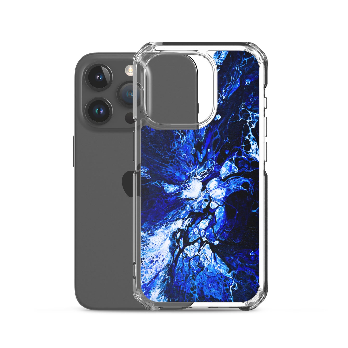 NightOwl Studio Custom Phone Case Compatible with iPhone, Ultra Slim Cover with Heavy Duty Scratch Resistant Shockproof Protection, Blue Burst