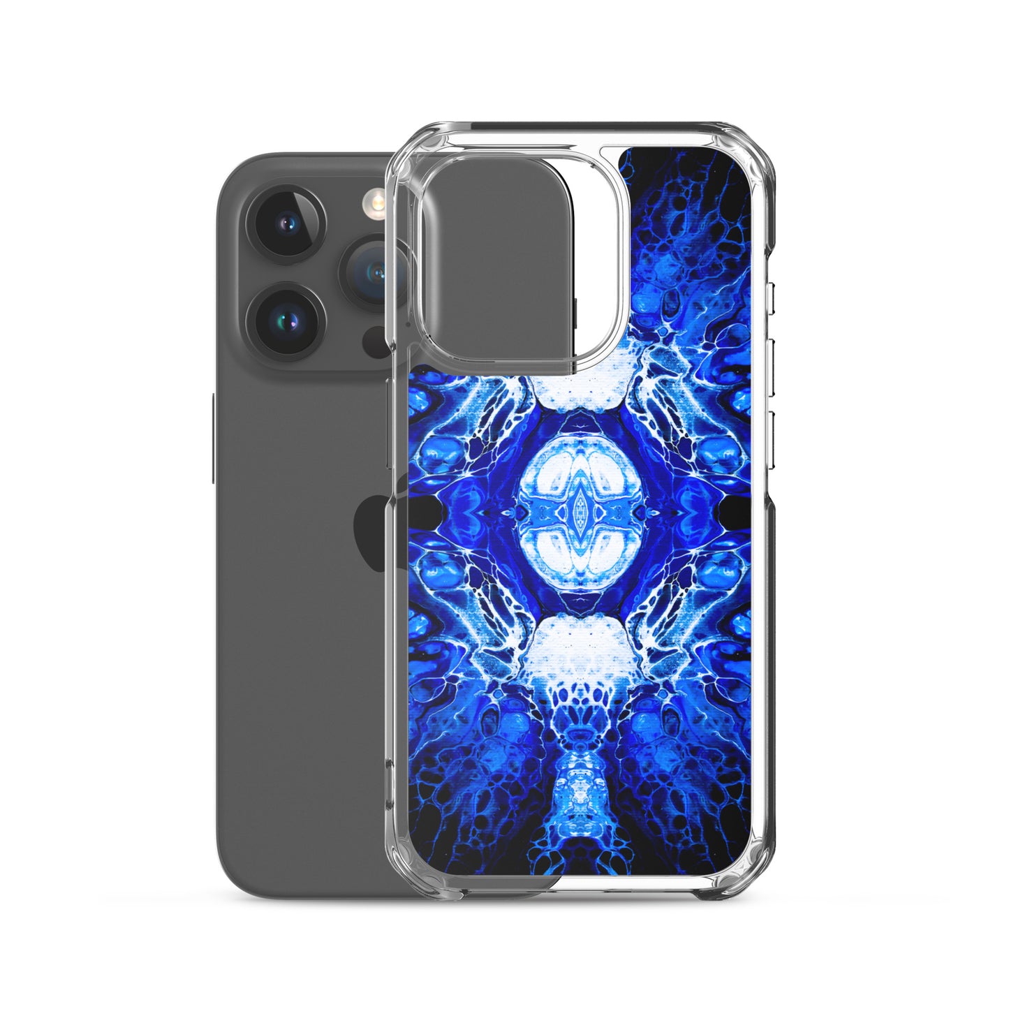 NightOwl Studio Custom Phone Case Compatible with iPhone, Ultra Slim Cover with Heavy Duty Scratch Resistant Shockproof Protection, Blue Nucleus