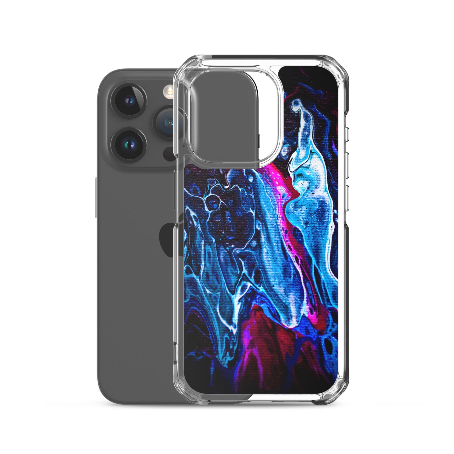 NightOwl Studio Custom Phone Case Compatible with iPhone, Ultra Slim Cover with Heavy Duty Scratch Resistant Protection, Blue Liquid