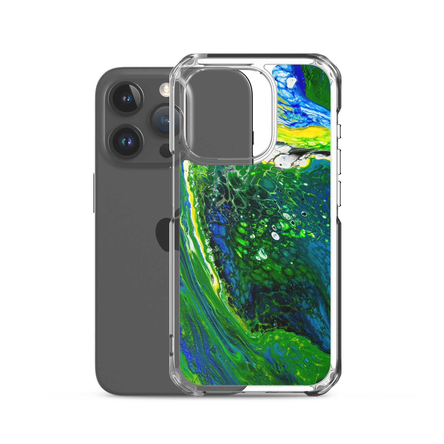 NightOwl Studio Custom Phone Case Compatible with iPhone, Ultra Slim Cover with Heavy Duty Scratch Resistant Shockproof Protection, Green Stream