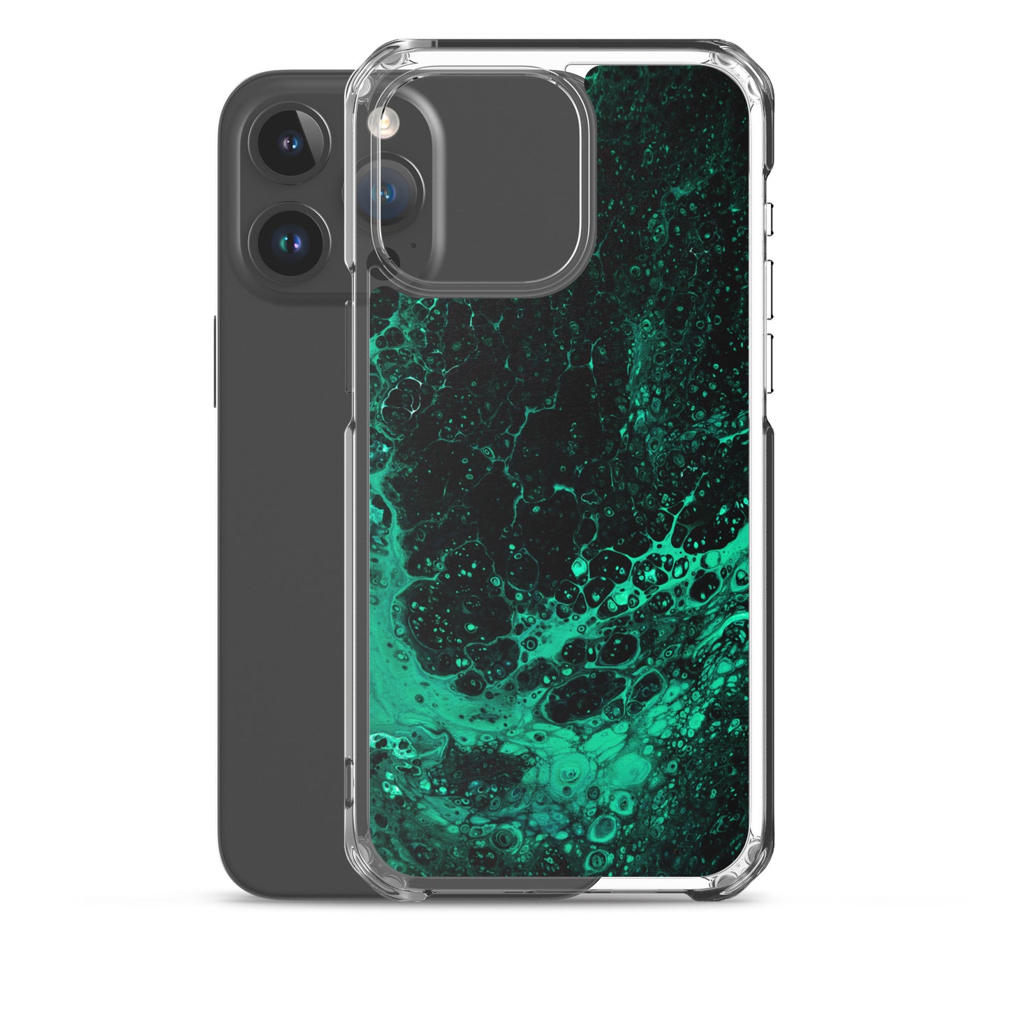 NightOwl Studio Custom Phone Case Compatible with iPhone, Ultra Slim Cover with Heavy Duty Scratch Resistant Shockproof Protection, Green Tide