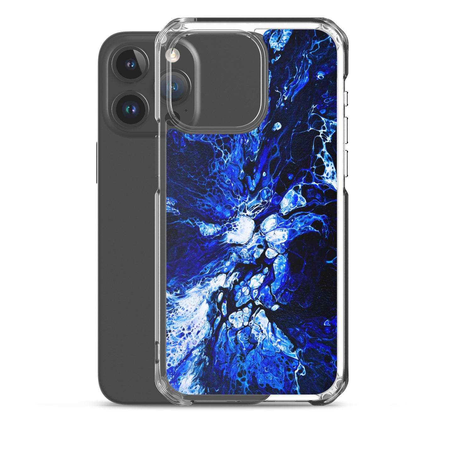 NightOwl Studio Custom Phone Case Compatible with iPhone, Ultra Slim Cover with Heavy Duty Scratch Resistant Shockproof Protection, Blue Burst