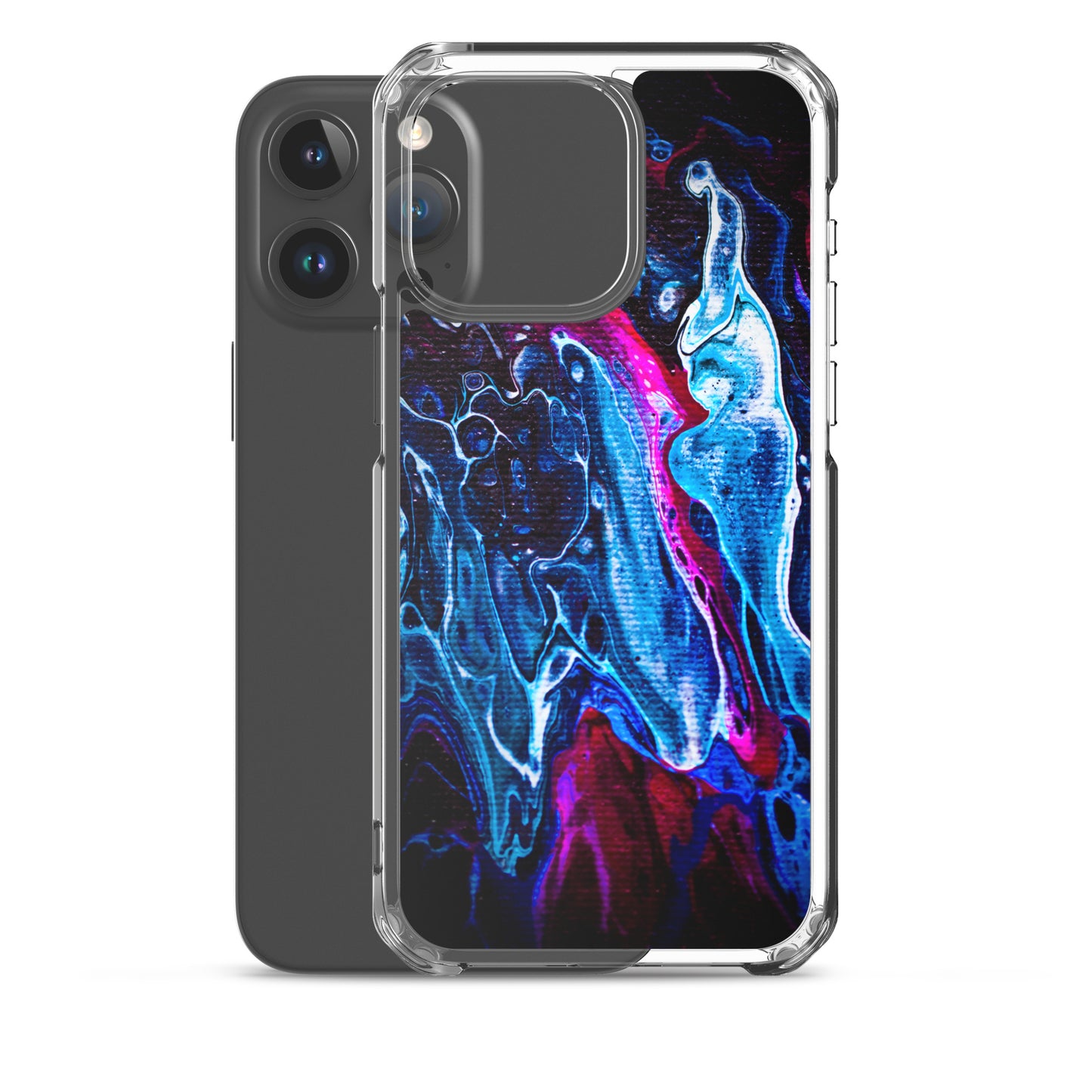 NightOwl Studio Custom Phone Case Compatible with iPhone, Ultra Slim Cover with Heavy Duty Scratch Resistant Protection, Blue Liquid