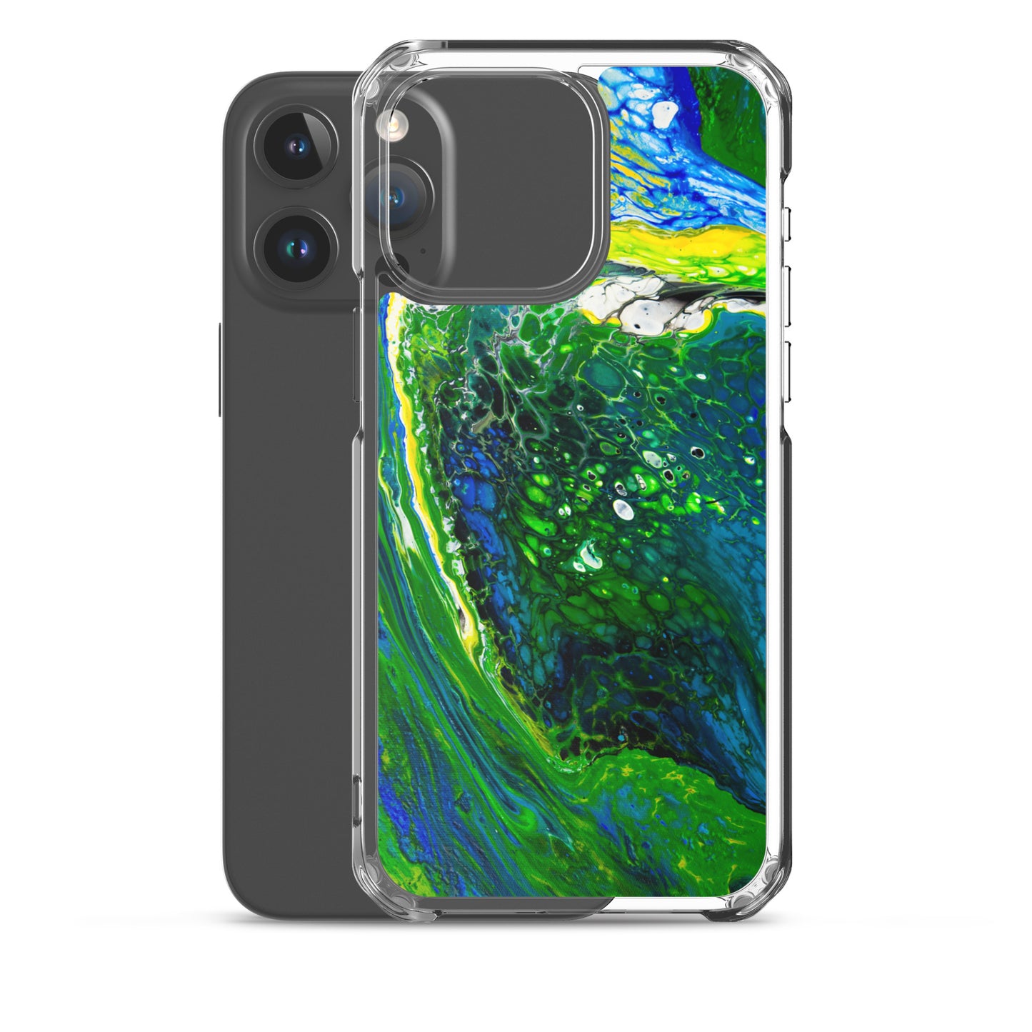 NightOwl Studio Custom Phone Case Compatible with iPhone, Ultra Slim Cover with Heavy Duty Scratch Resistant Shockproof Protection, Green Stream