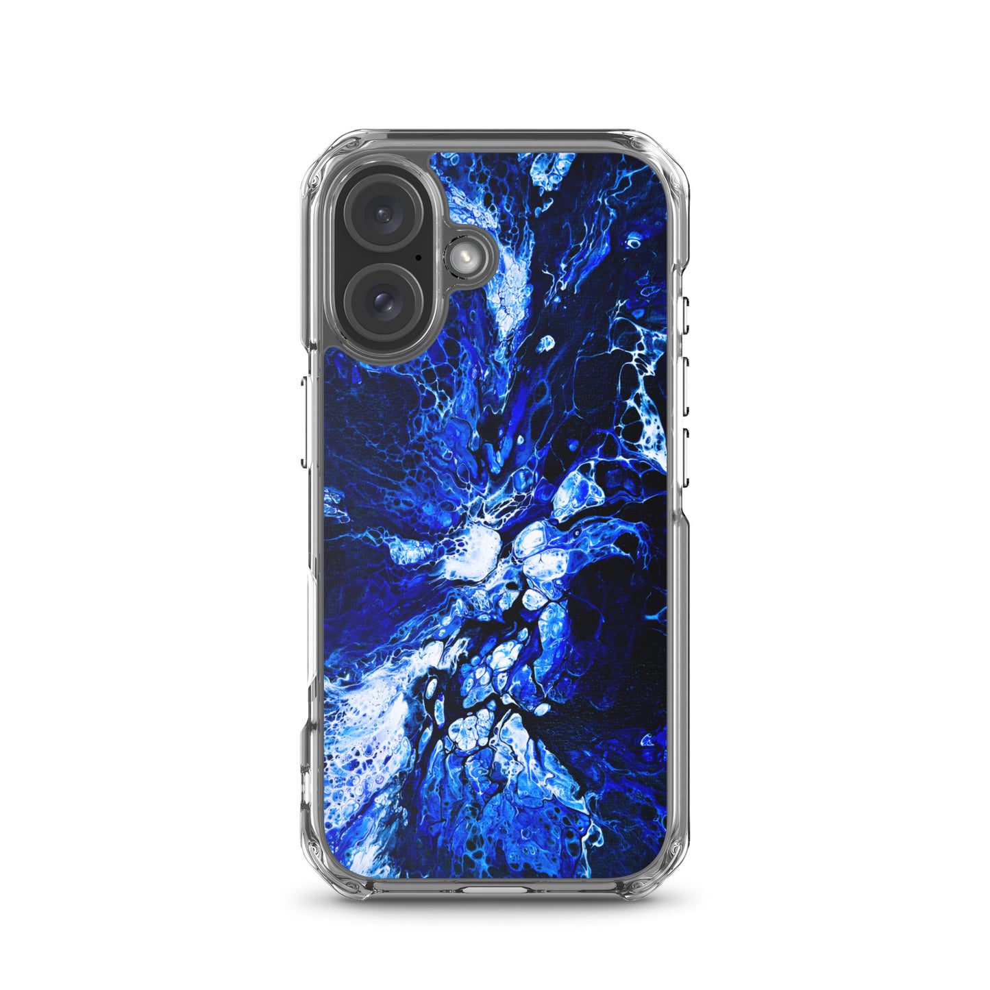 NightOwl Studio Custom Phone Case Compatible with iPhone, Ultra Slim Cover with Heavy Duty Scratch Resistant Shockproof Protection, Blue Burst