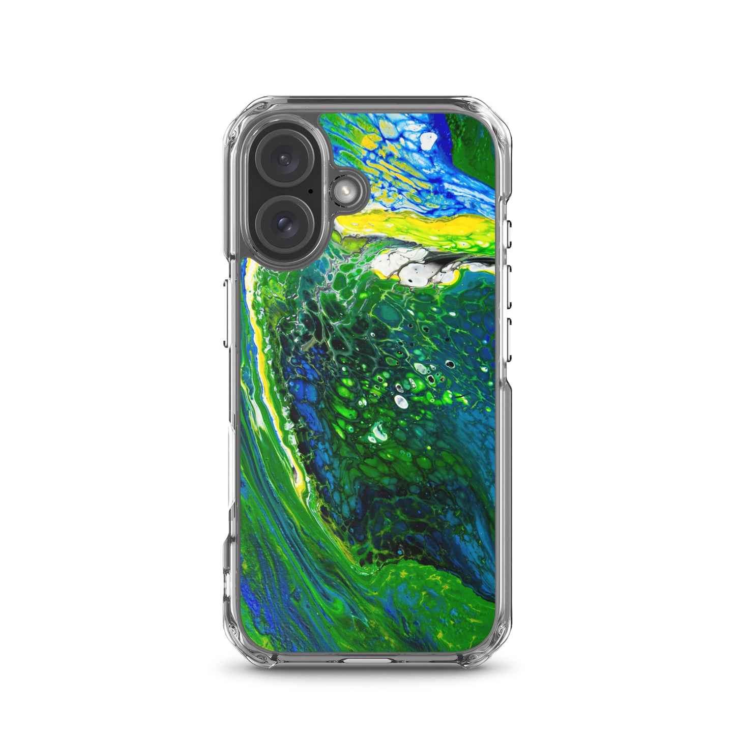 NightOwl Studio Custom Phone Case Compatible with iPhone, Ultra Slim Cover with Heavy Duty Scratch Resistant Shockproof Protection, Green Stream