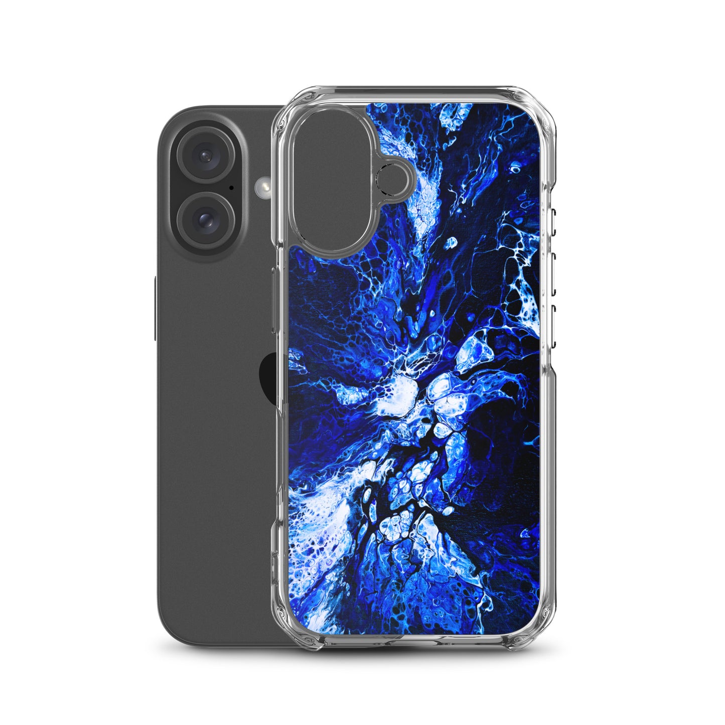 NightOwl Studio Custom Phone Case Compatible with iPhone, Ultra Slim Cover with Heavy Duty Scratch Resistant Shockproof Protection, Blue Burst