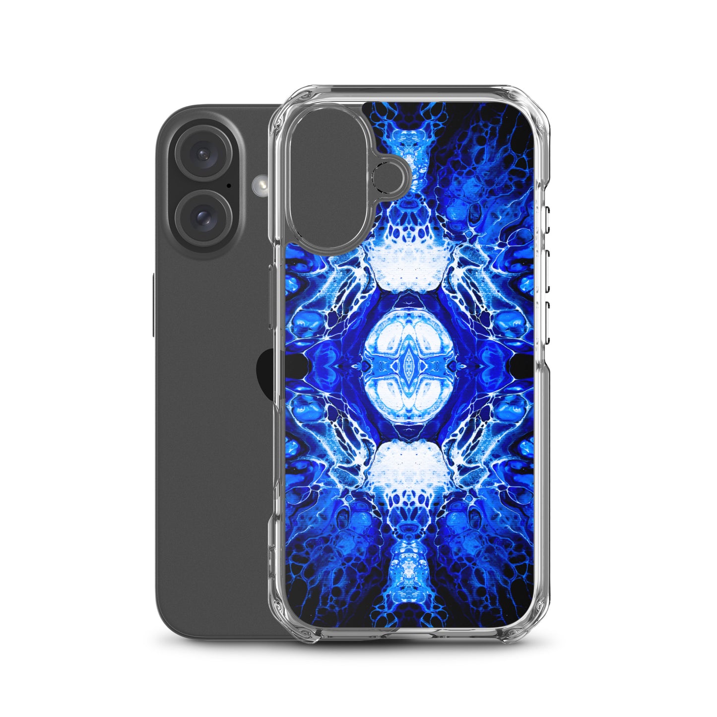 NightOwl Studio Custom Phone Case Compatible with iPhone, Ultra Slim Cover with Heavy Duty Scratch Resistant Shockproof Protection, Blue Nucleus