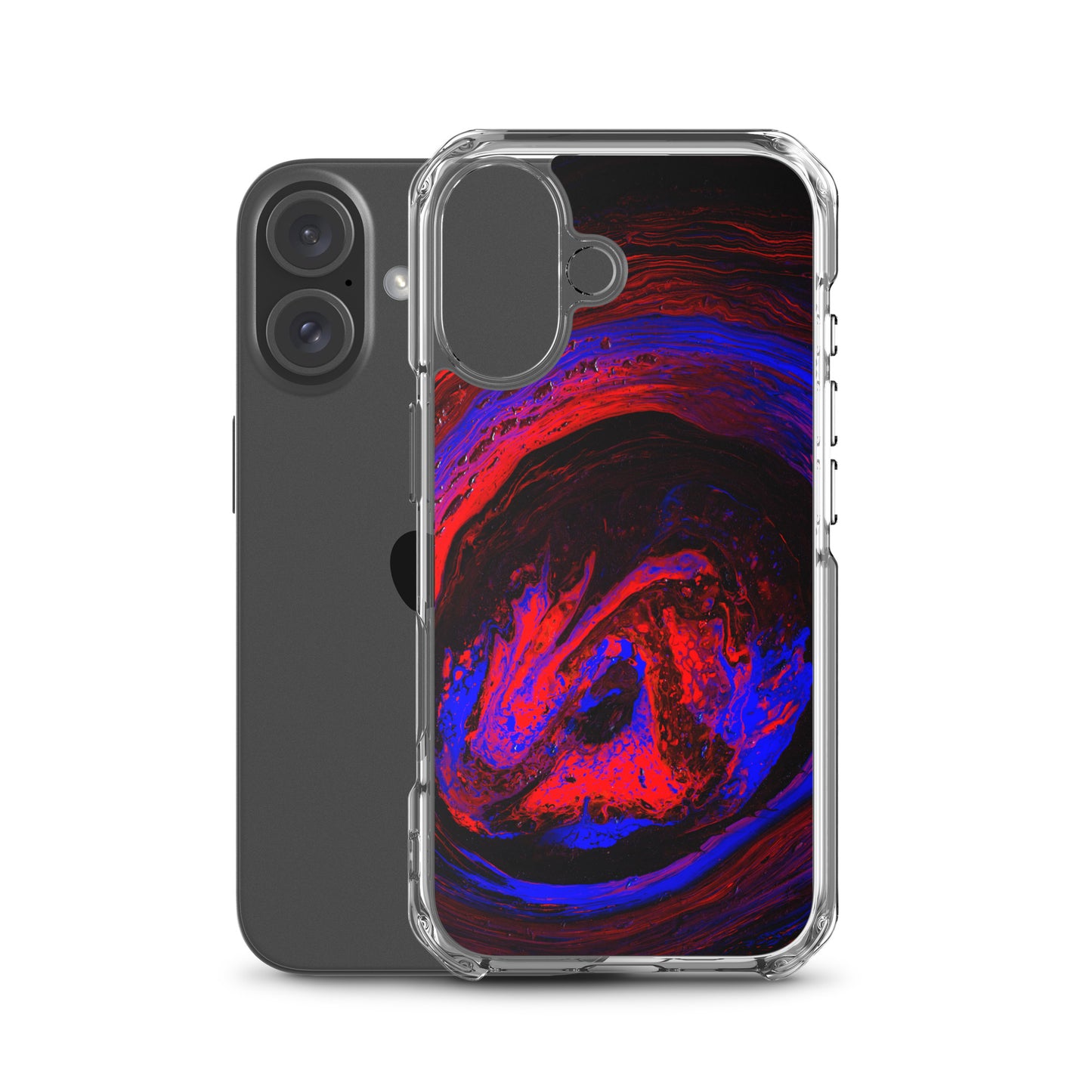 NightOwl Studio Custom Phone Case Compatible with iPhone, Ultra Slim Cover with Heavy Duty Scratch Resistant Shockproof Protection, Red Vortex