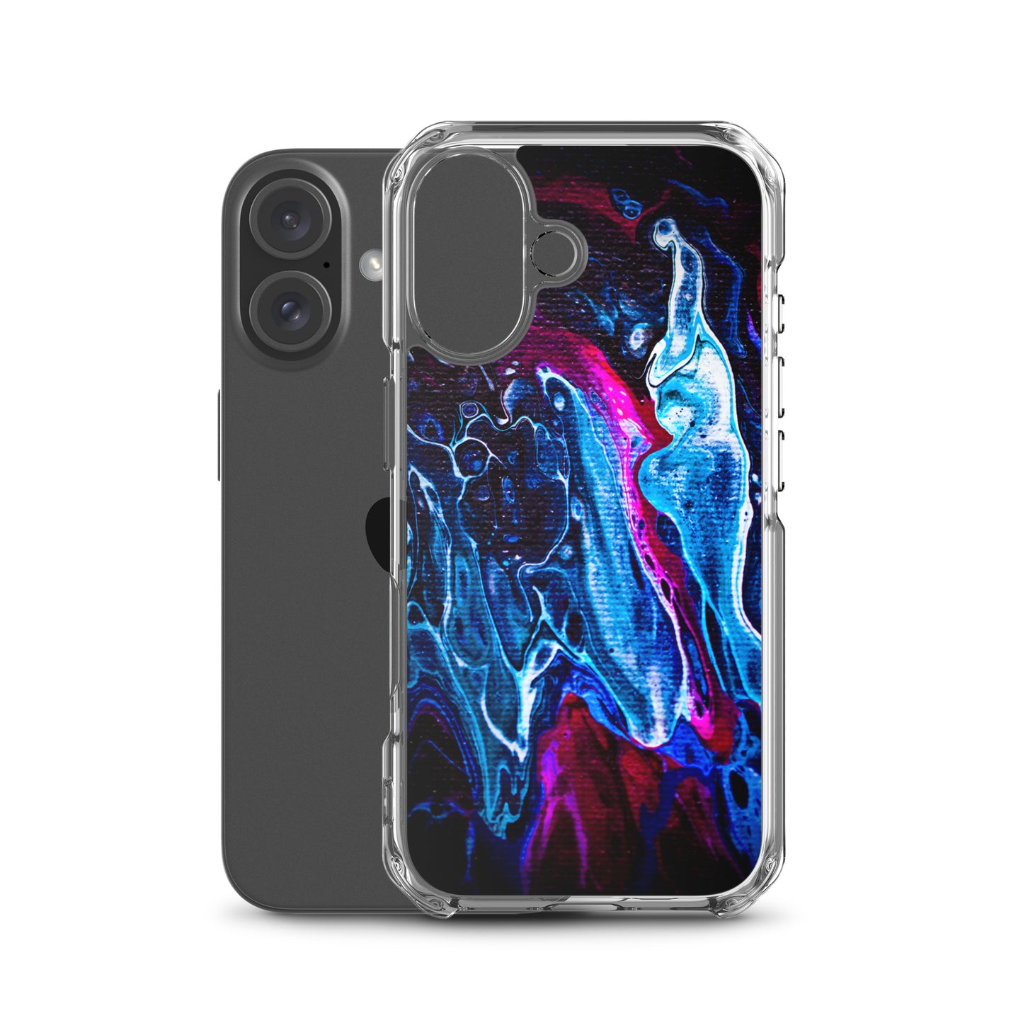 NightOwl Studio Custom Phone Case Compatible with iPhone, Ultra Slim Cover with Heavy Duty Scratch Resistant Protection, Blue Liquid