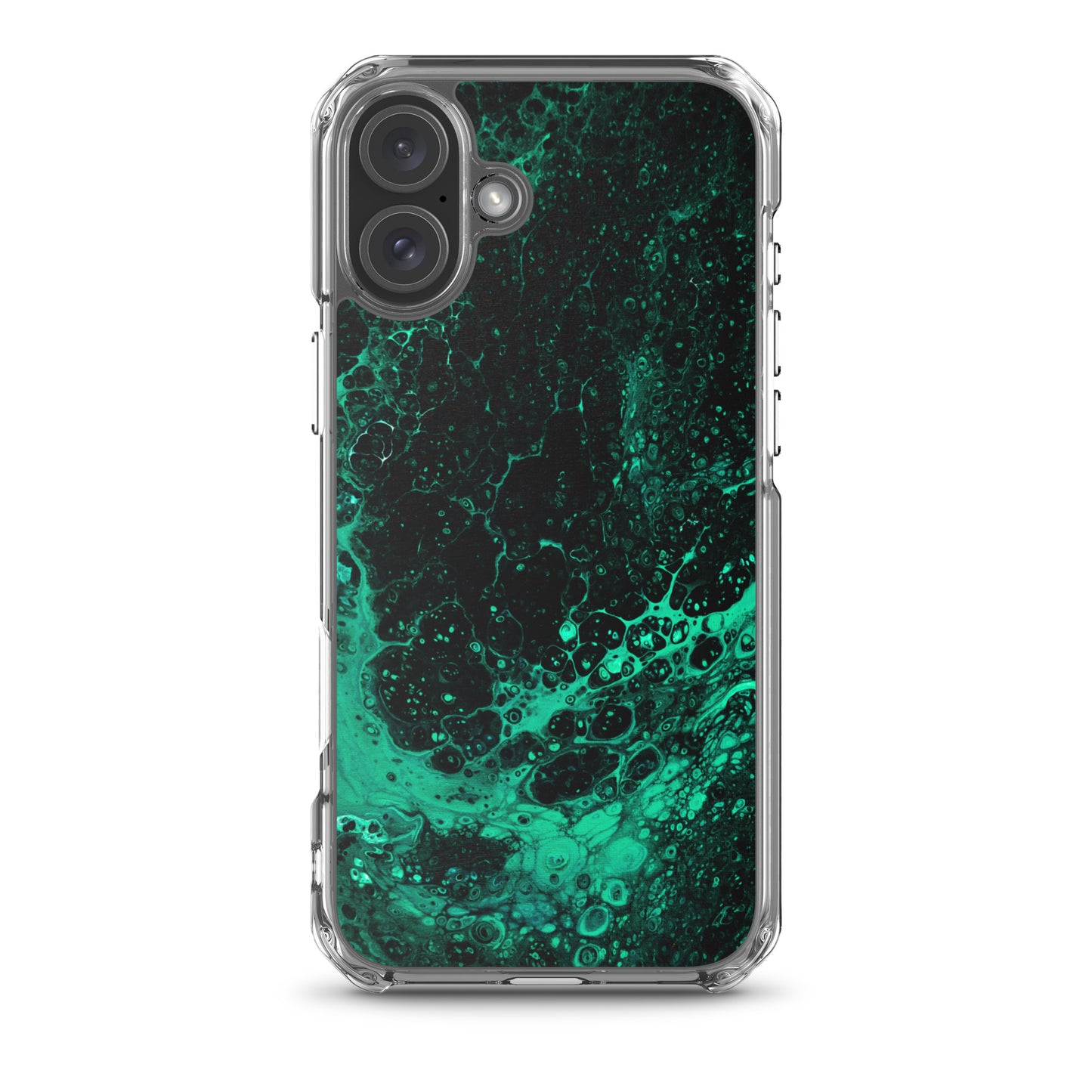 NightOwl Studio Custom Phone Case Compatible with iPhone, Ultra Slim Cover with Heavy Duty Scratch Resistant Shockproof Protection, Green Tide