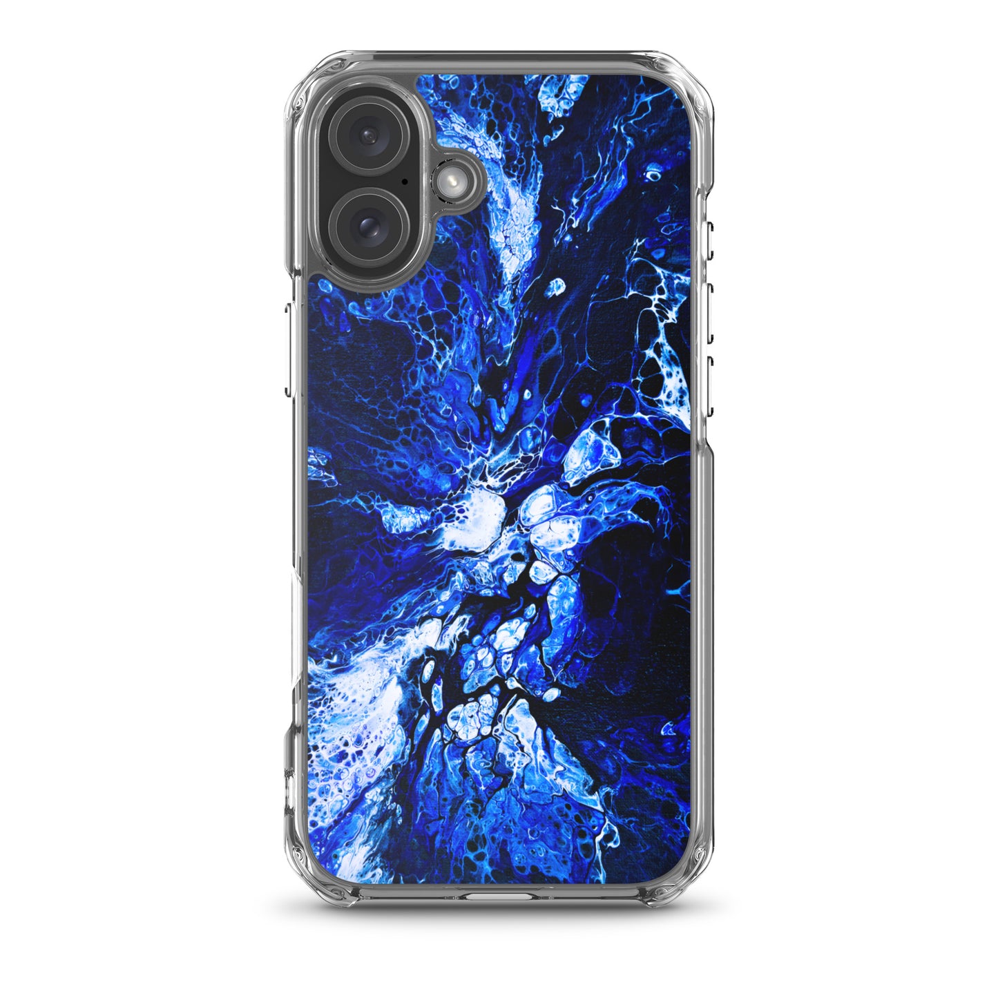 NightOwl Studio Custom Phone Case Compatible with iPhone, Ultra Slim Cover with Heavy Duty Scratch Resistant Shockproof Protection, Blue Burst