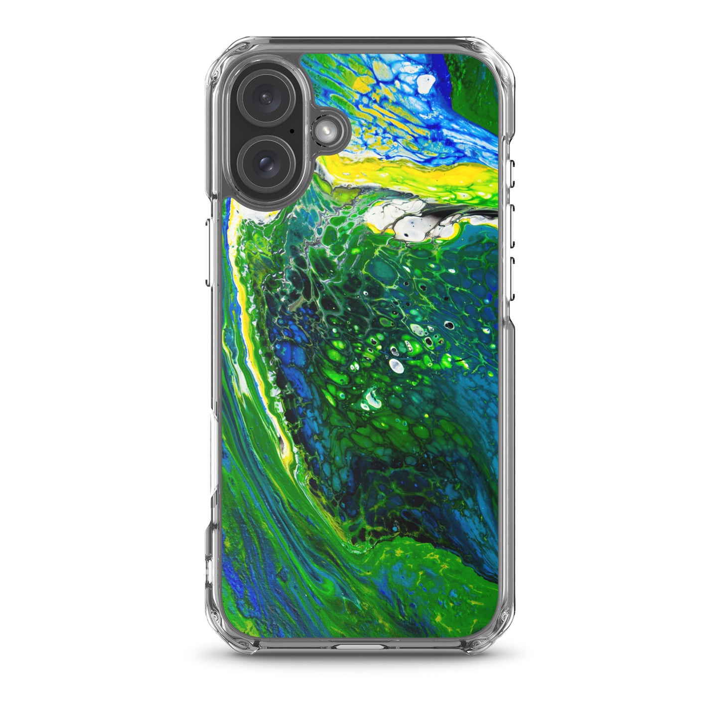 NightOwl Studio Custom Phone Case Compatible with iPhone, Ultra Slim Cover with Heavy Duty Scratch Resistant Shockproof Protection, Green Stream