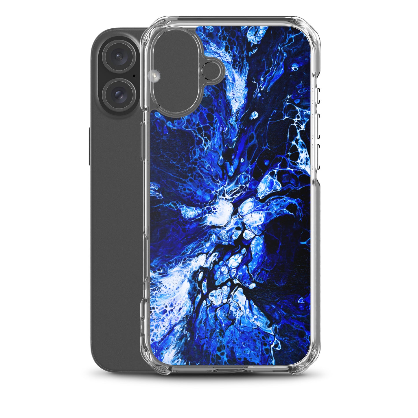 NightOwl Studio Custom Phone Case Compatible with iPhone, Ultra Slim Cover with Heavy Duty Scratch Resistant Shockproof Protection, Blue Burst