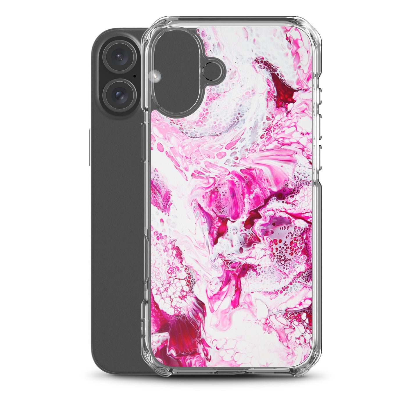 NightOwl Studio Custom Phone Case Compatible with iPhone, Ultra Slim Cover with Heavy Duty Scratch Resistant Shockproof Protection, Pink Distortion