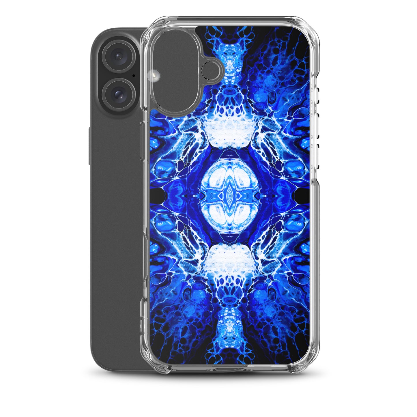 NightOwl Studio Custom Phone Case Compatible with iPhone, Ultra Slim Cover with Heavy Duty Scratch Resistant Shockproof Protection, Blue Nucleus