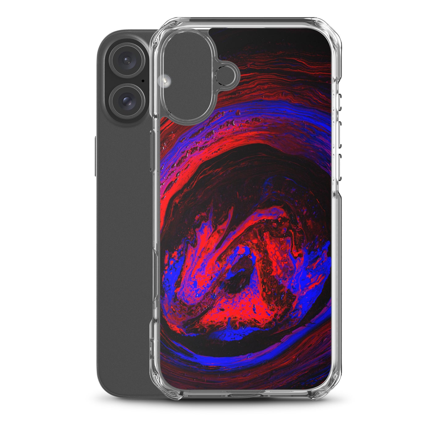 NightOwl Studio Custom Phone Case Compatible with iPhone, Ultra Slim Cover with Heavy Duty Scratch Resistant Shockproof Protection, Red Vortex