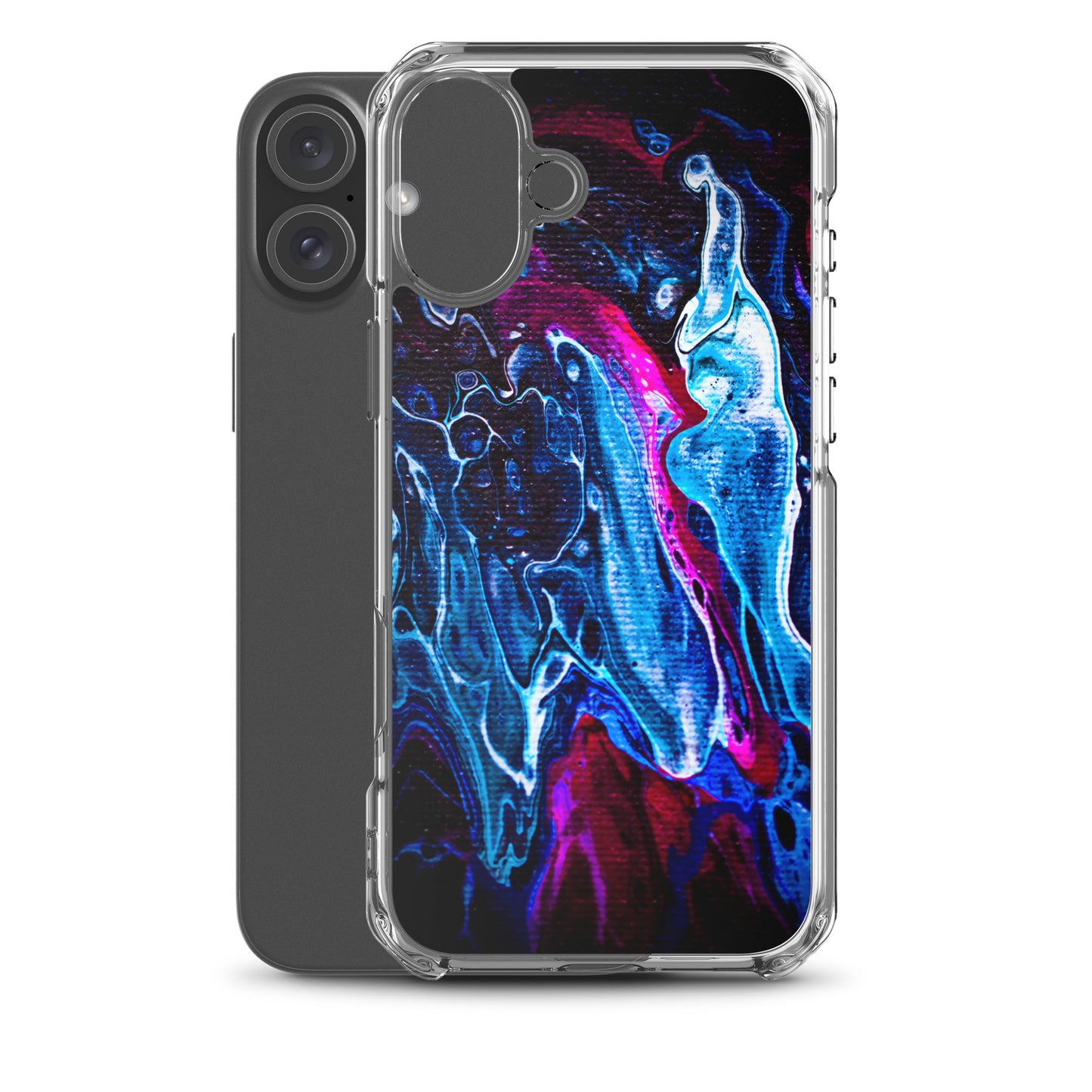 NightOwl Studio Custom Phone Case Compatible with iPhone, Ultra Slim Cover with Heavy Duty Scratch Resistant Protection, Blue Liquid