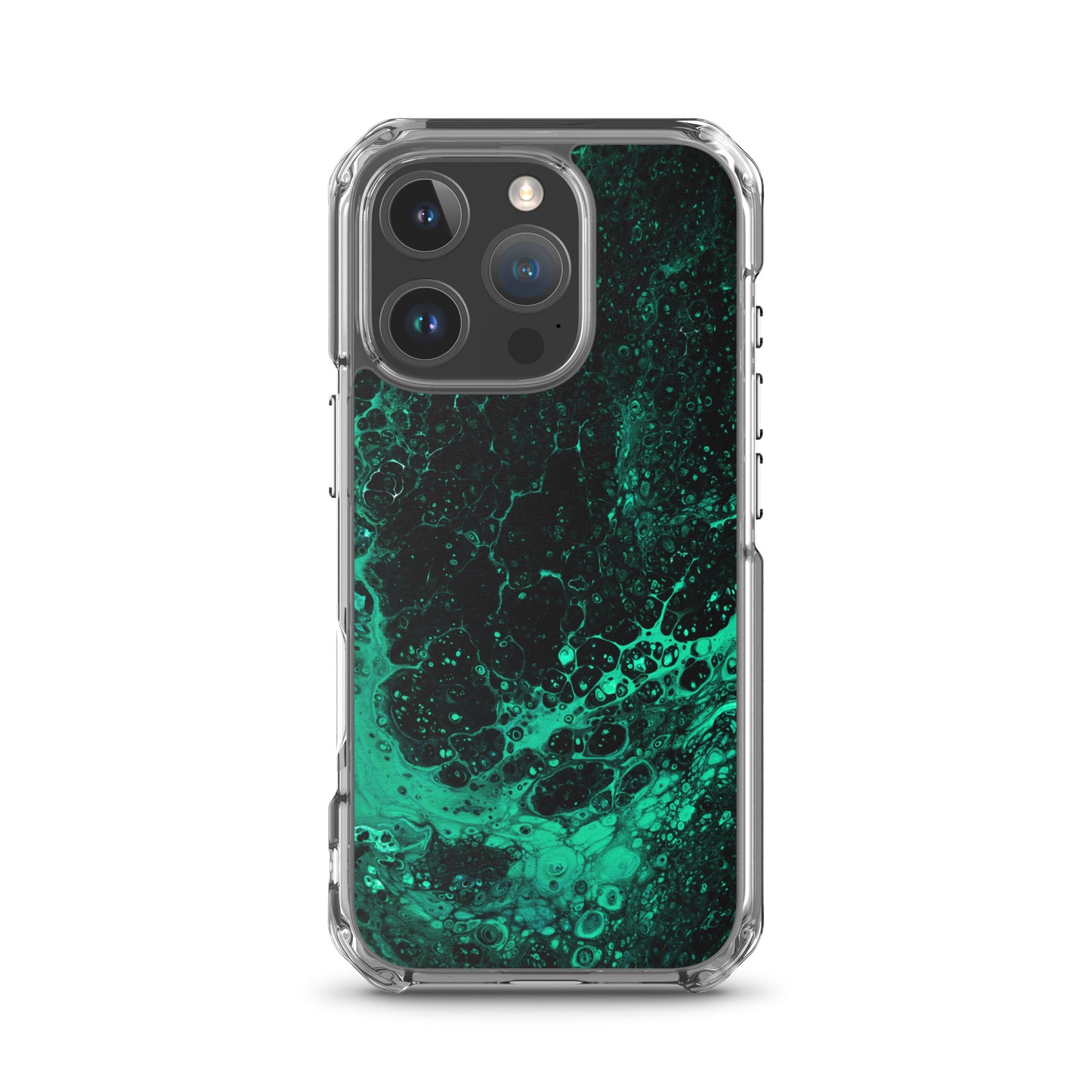 NightOwl Studio Custom Phone Case Compatible with iPhone, Ultra Slim Cover with Heavy Duty Scratch Resistant Shockproof Protection, Green Tide