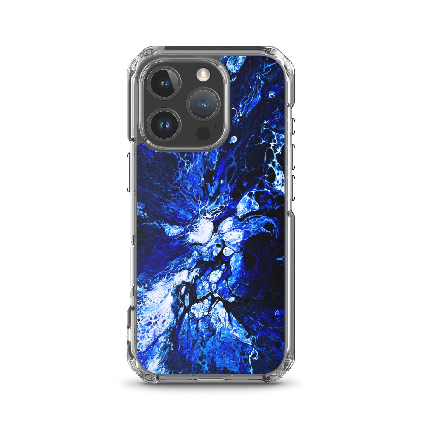 NightOwl Studio Custom Phone Case Compatible with iPhone, Ultra Slim Cover with Heavy Duty Scratch Resistant Shockproof Protection, Blue Burst