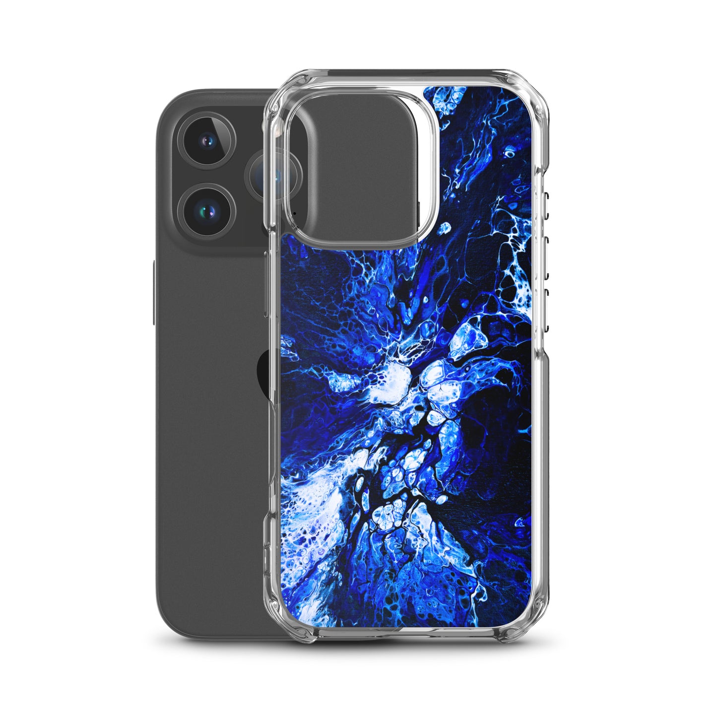 NightOwl Studio Custom Phone Case Compatible with iPhone, Ultra Slim Cover with Heavy Duty Scratch Resistant Shockproof Protection, Blue Burst