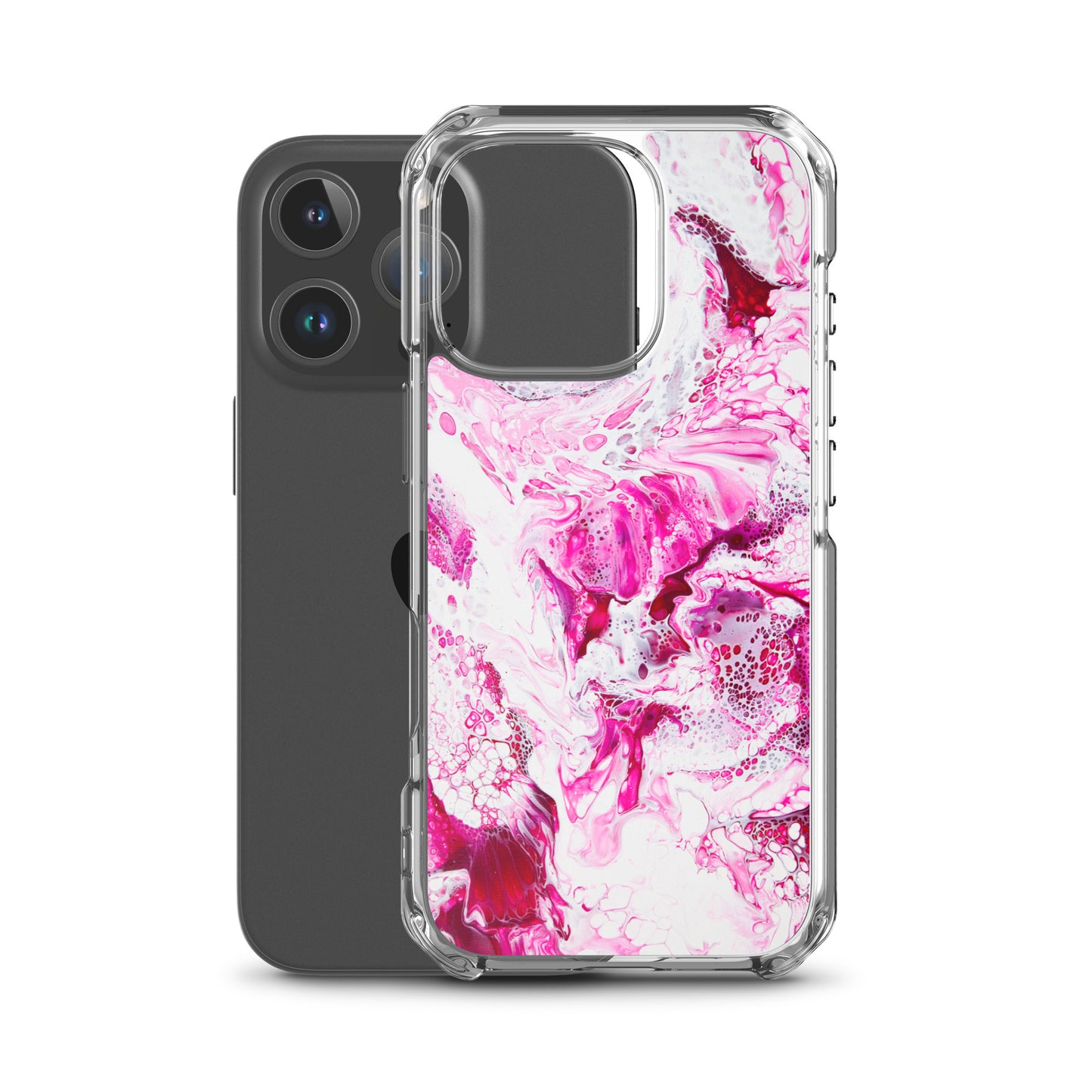 NightOwl Studio Custom Phone Case Compatible with iPhone, Ultra Slim Cover with Heavy Duty Scratch Resistant Shockproof Protection, Pink Distortion