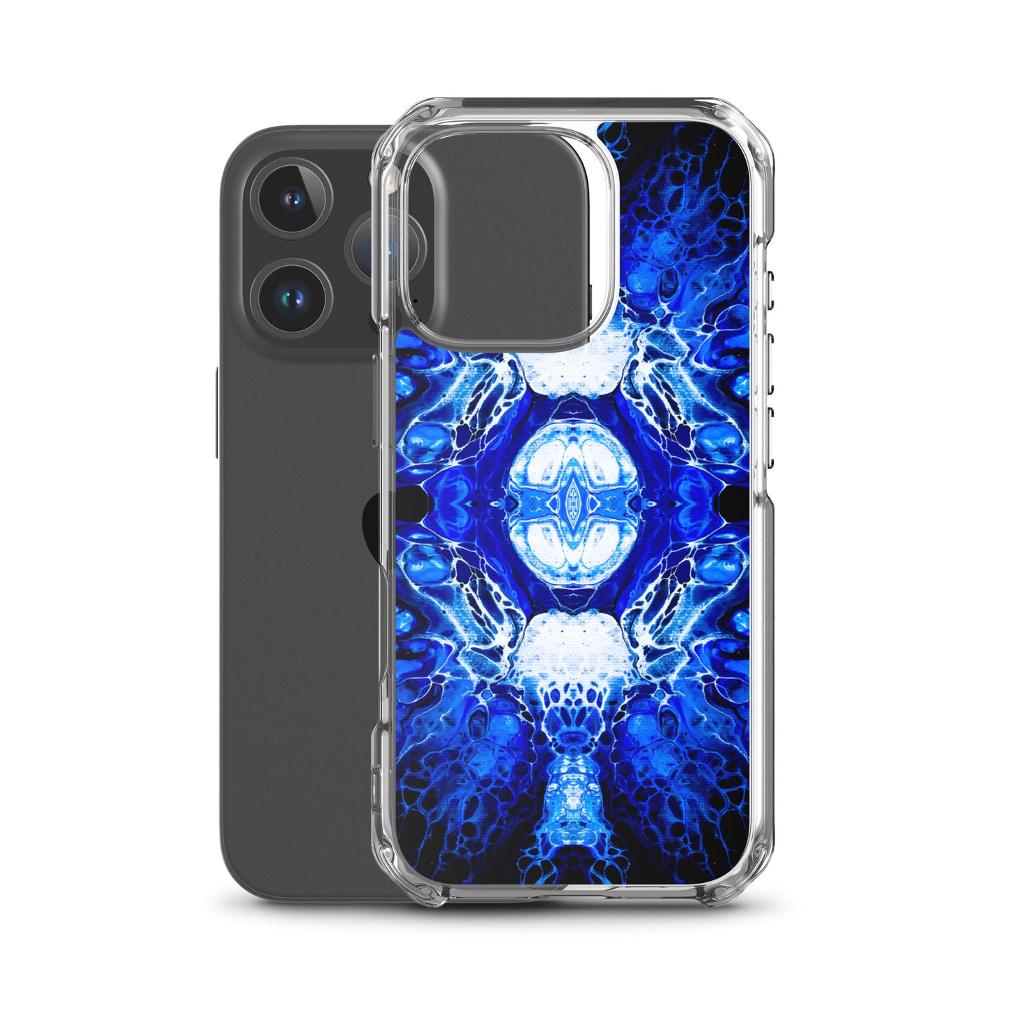 NightOwl Studio Custom Phone Case Compatible with iPhone, Ultra Slim Cover with Heavy Duty Scratch Resistant Shockproof Protection, Blue Nucleus