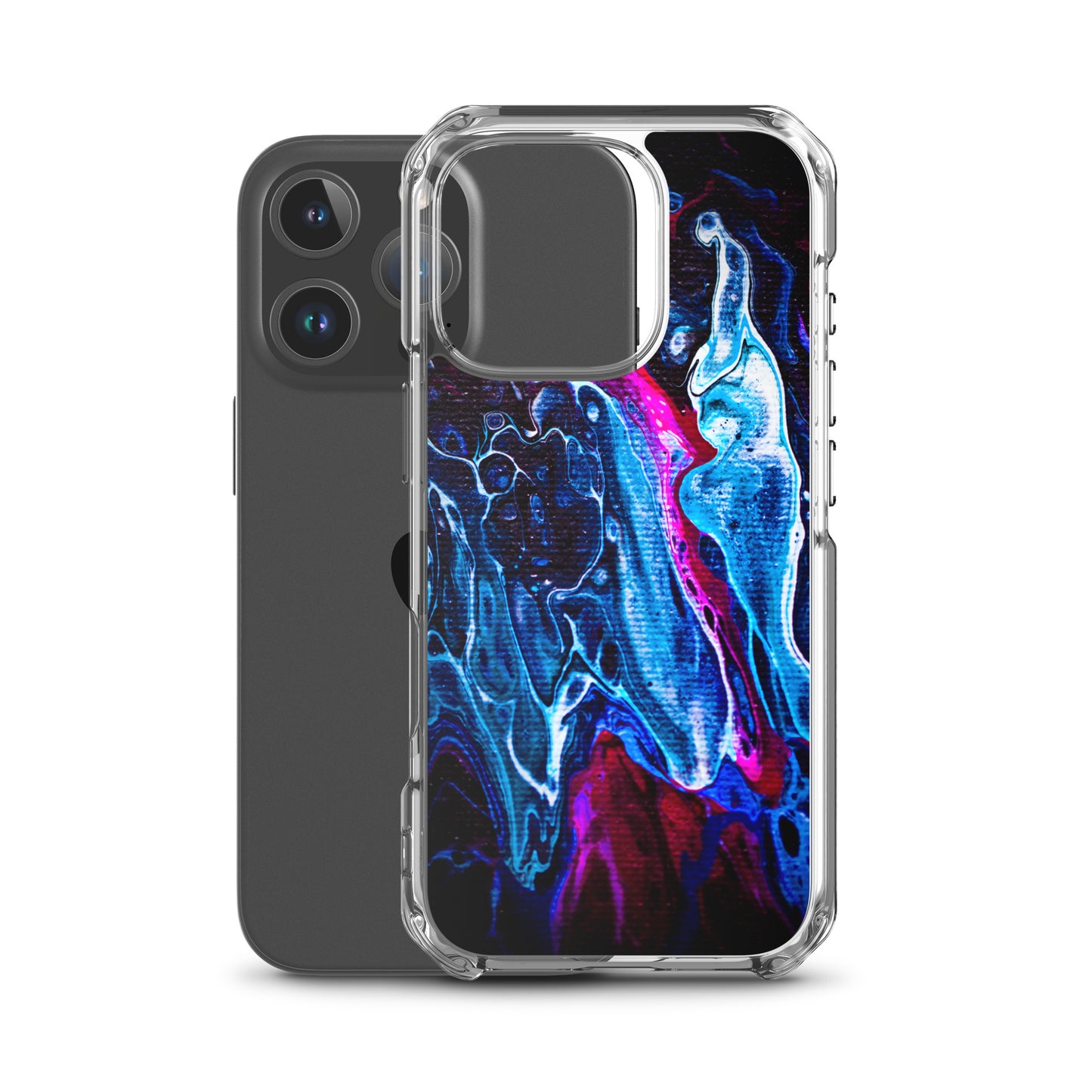 NightOwl Studio Custom Phone Case Compatible with iPhone, Ultra Slim Cover with Heavy Duty Scratch Resistant Protection, Blue Liquid