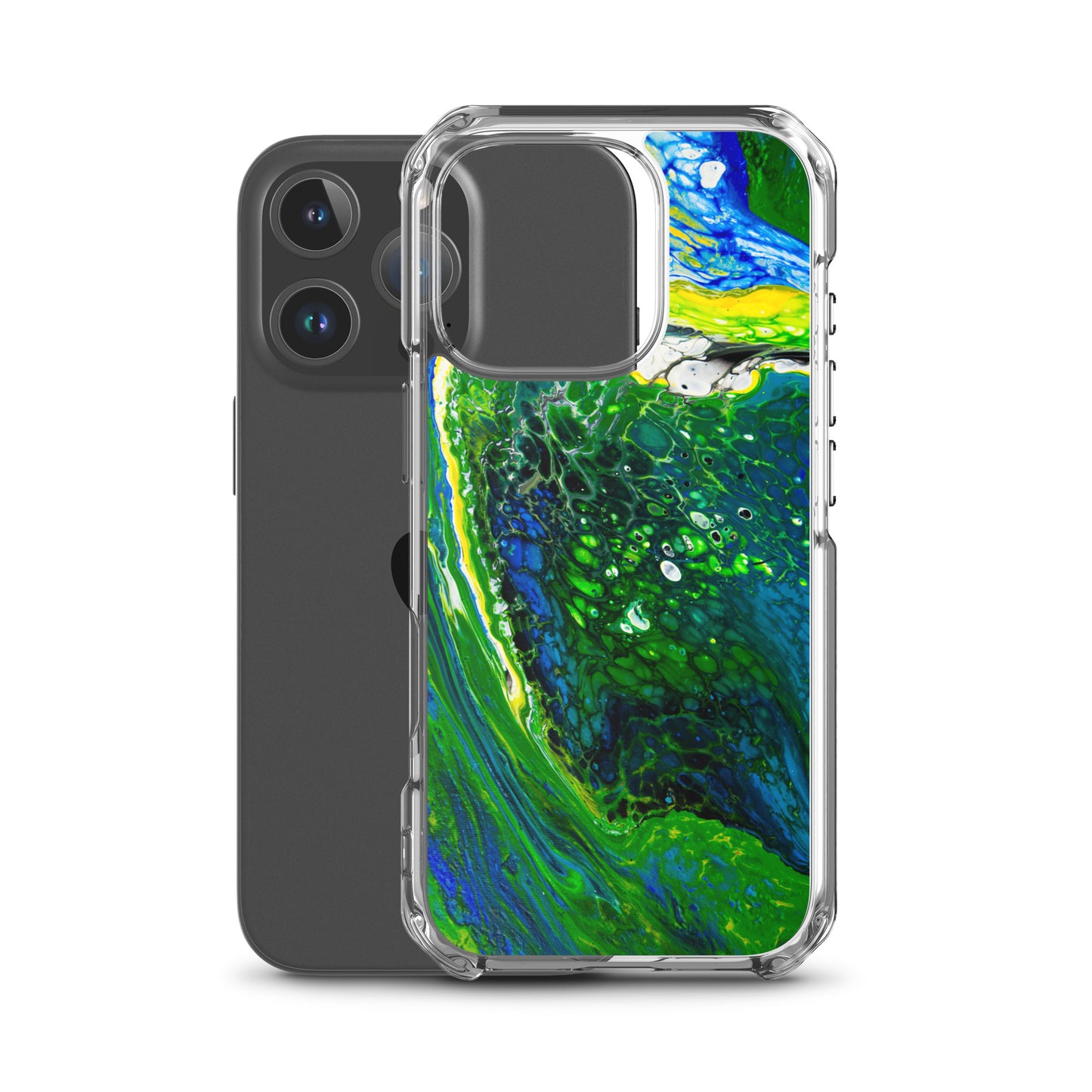 NightOwl Studio Custom Phone Case Compatible with iPhone, Ultra Slim Cover with Heavy Duty Scratch Resistant Shockproof Protection, Green Stream