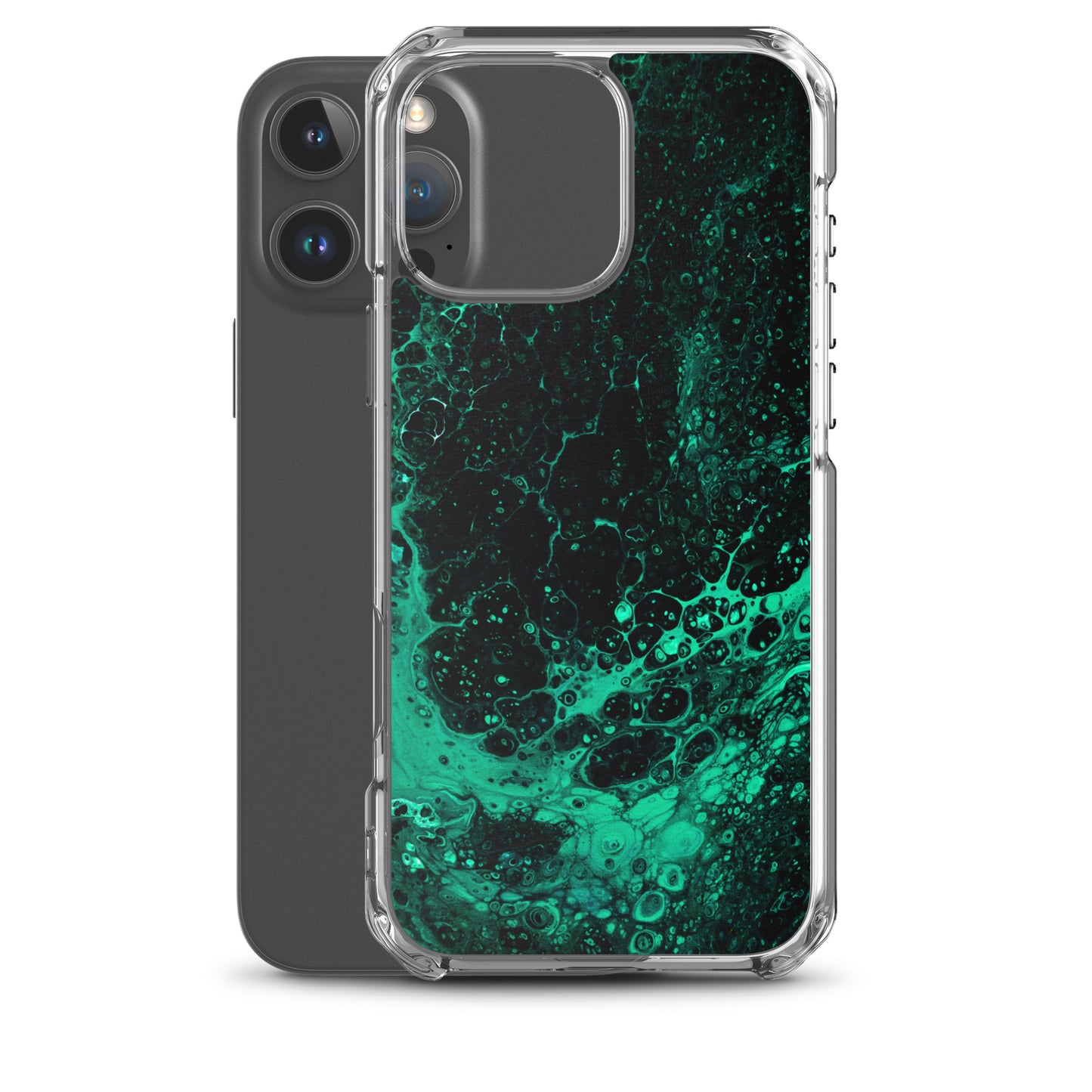 NightOwl Studio Custom Phone Case Compatible with iPhone, Ultra Slim Cover with Heavy Duty Scratch Resistant Shockproof Protection, Green Tide