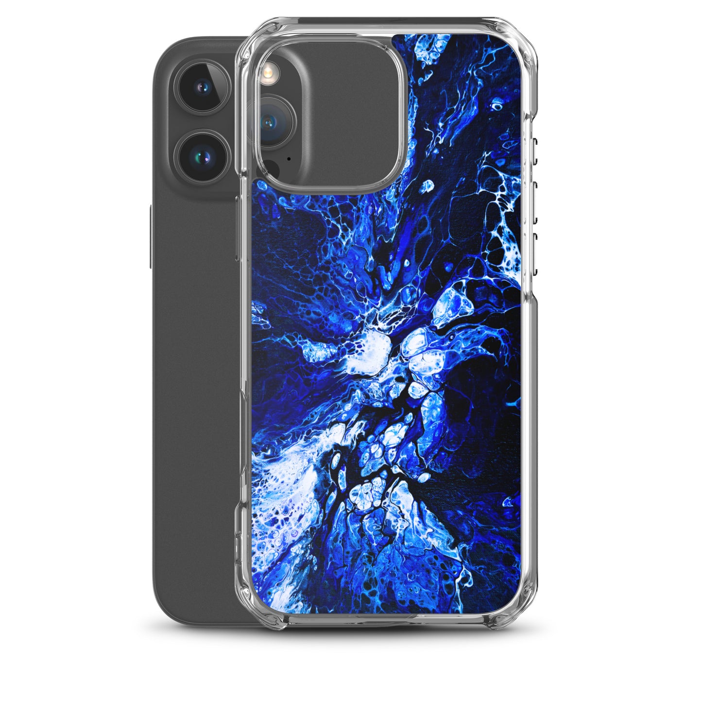 NightOwl Studio Custom Phone Case Compatible with iPhone, Ultra Slim Cover with Heavy Duty Scratch Resistant Shockproof Protection, Blue Burst