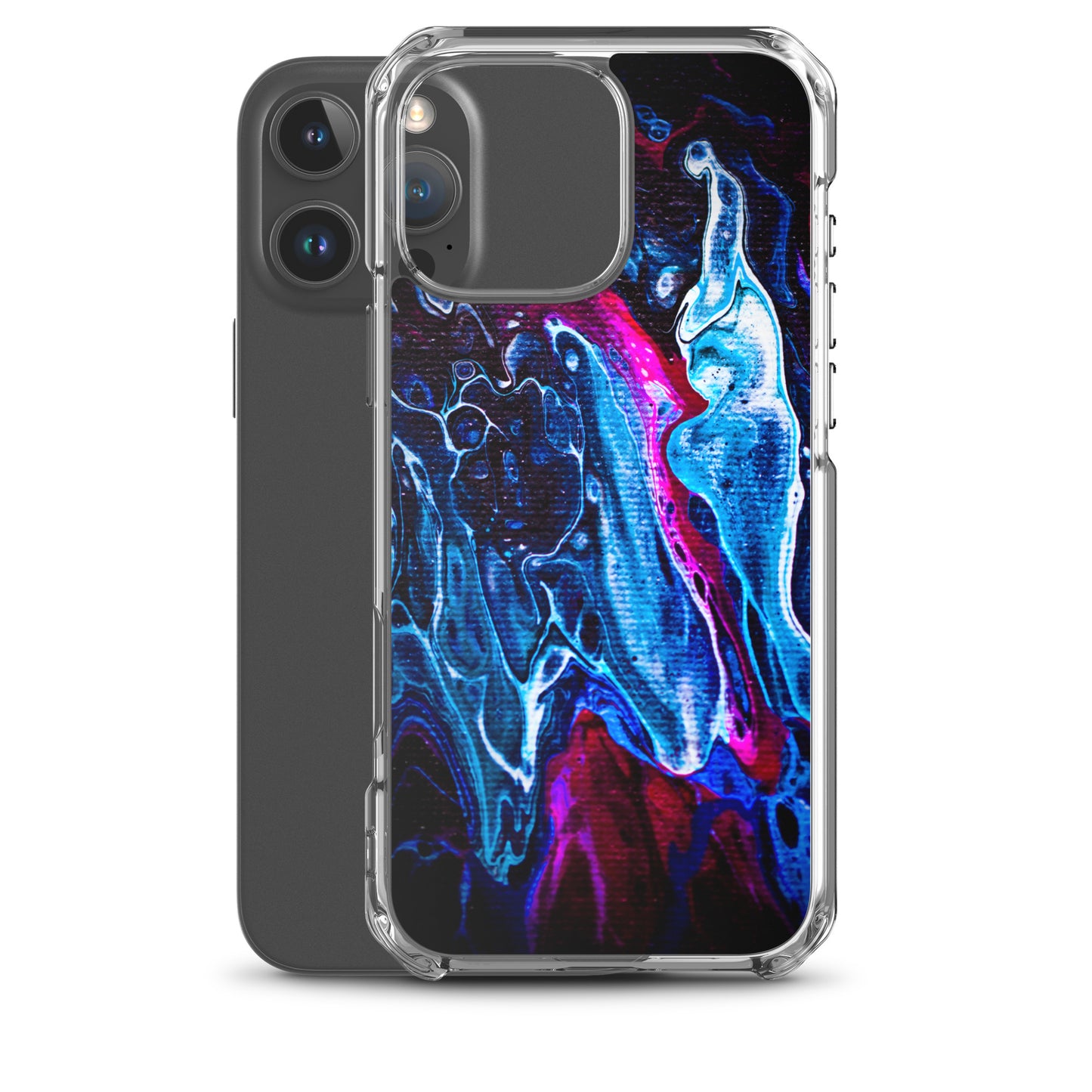 NightOwl Studio Custom Phone Case Compatible with iPhone, Ultra Slim Cover with Heavy Duty Scratch Resistant Protection, Blue Liquid