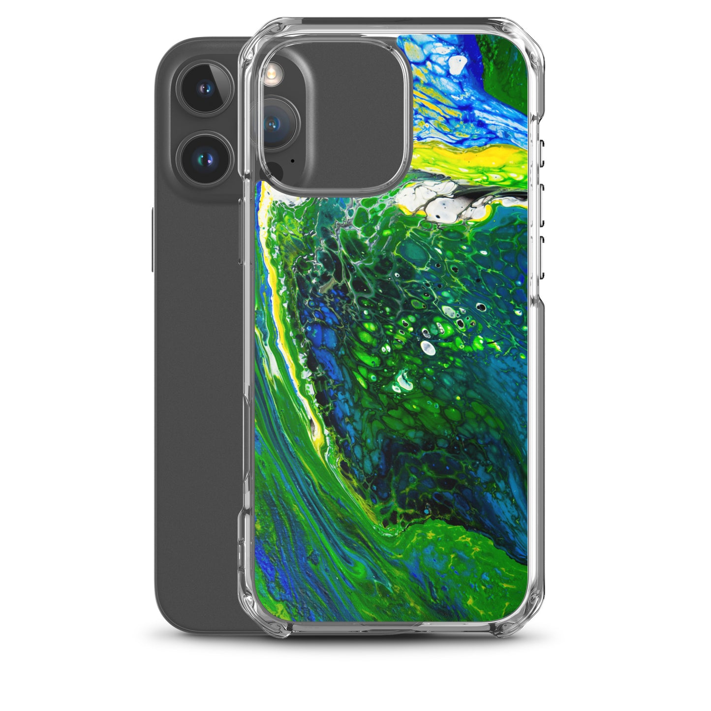 NightOwl Studio Custom Phone Case Compatible with iPhone, Ultra Slim Cover with Heavy Duty Scratch Resistant Shockproof Protection, Green Stream