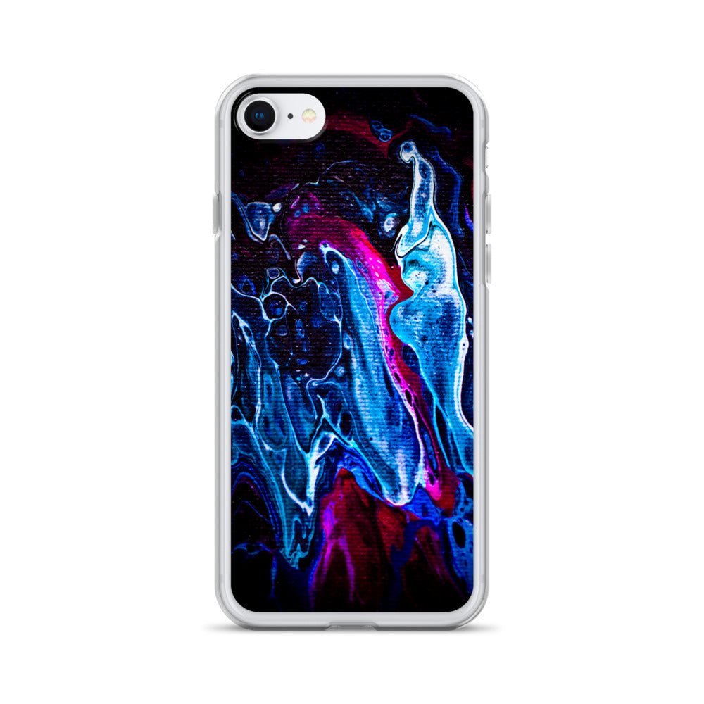 NightOwl Studio Custom Phone Case Compatible with iPhone, Ultra Slim Cover with Heavy Duty Scratch Resistant Protection, Blue Liquid