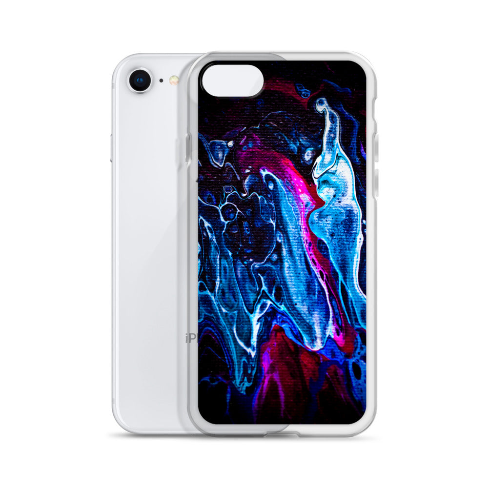 NightOwl Studio Custom Phone Case Compatible with iPhone, Ultra Slim Cover with Heavy Duty Scratch Resistant Protection, Blue Liquid