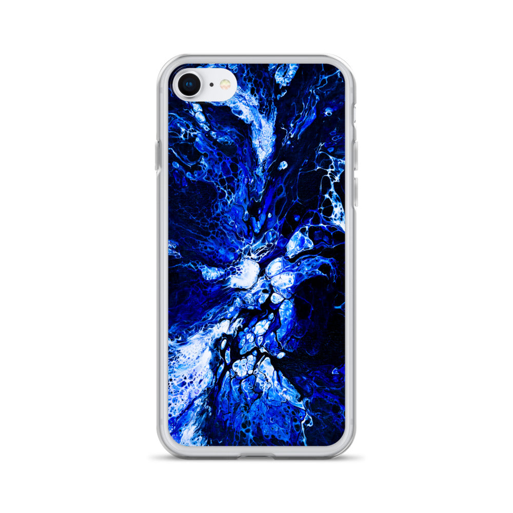 NightOwl Studio Custom Phone Case Compatible with iPhone, Ultra Slim Cover with Heavy Duty Scratch Resistant Shockproof Protection, Blue Burst