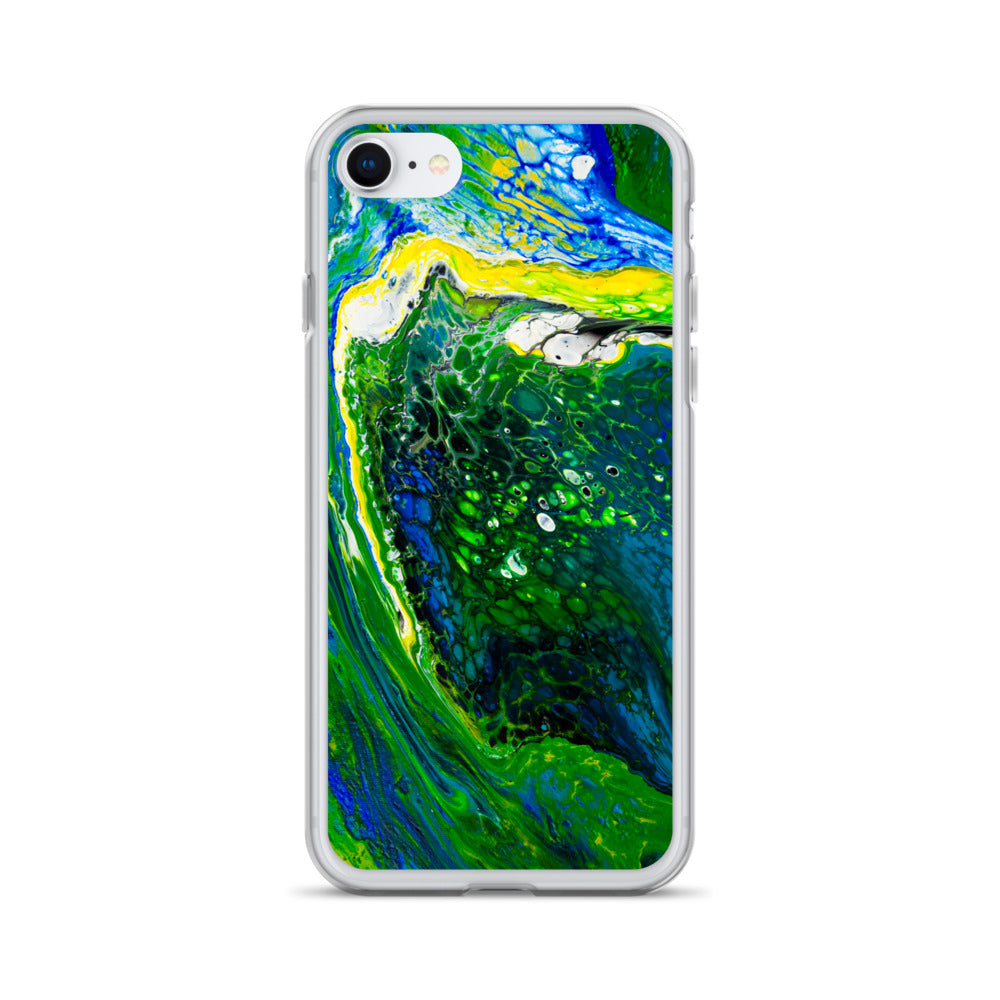 NightOwl Studio Custom Phone Case Compatible with iPhone, Ultra Slim Cover with Heavy Duty Scratch Resistant Shockproof Protection, Green Stream