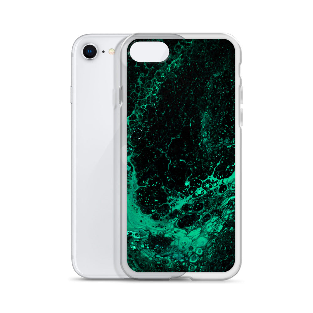 NightOwl Studio Custom Phone Case Compatible with iPhone, Ultra Slim Cover with Heavy Duty Scratch Resistant Shockproof Protection, Green Tide