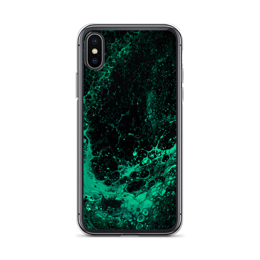 NightOwl Studio Custom Phone Case Compatible with iPhone, Ultra Slim Cover with Heavy Duty Scratch Resistant Shockproof Protection, Green Tide