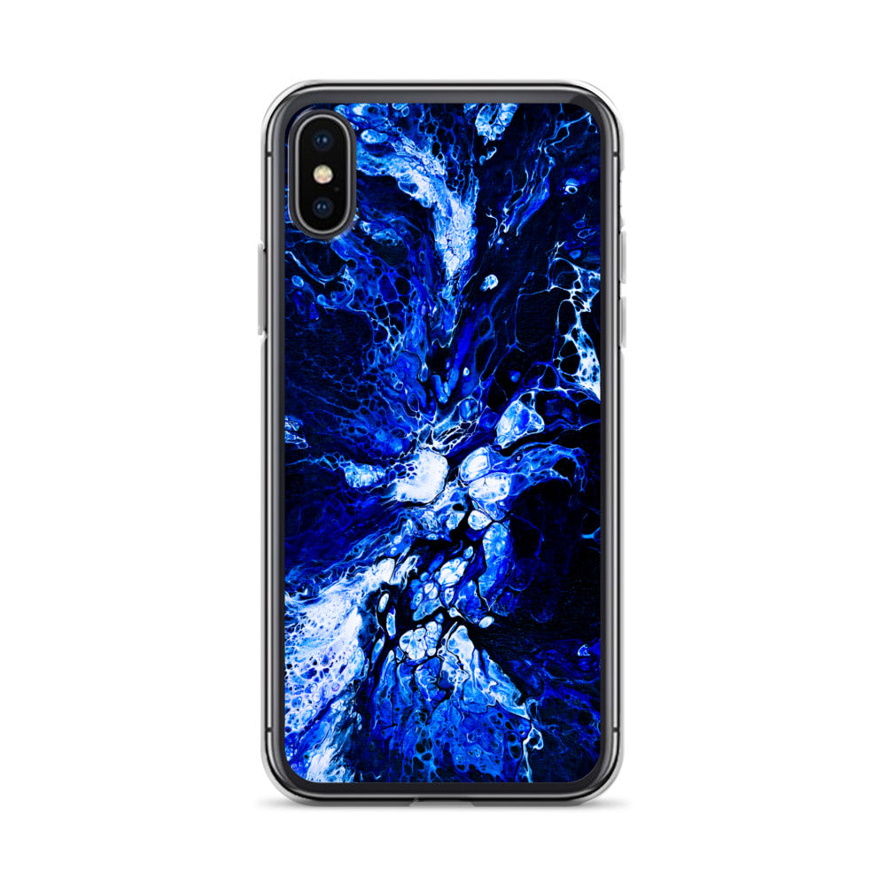 NightOwl Studio Custom Phone Case Compatible with iPhone, Ultra Slim Cover with Heavy Duty Scratch Resistant Shockproof Protection, Blue Burst