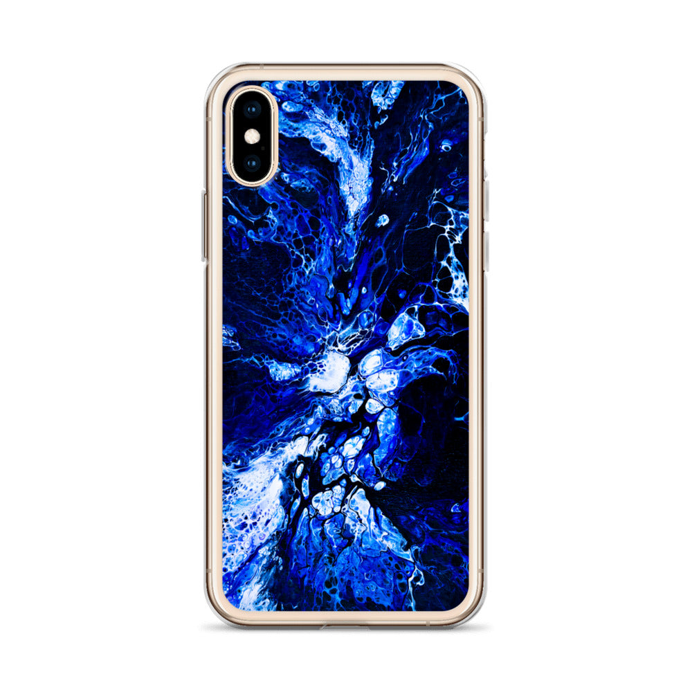 NightOwl Studio Custom Phone Case Compatible with iPhone, Ultra Slim Cover with Heavy Duty Scratch Resistant Shockproof Protection, Blue Burst