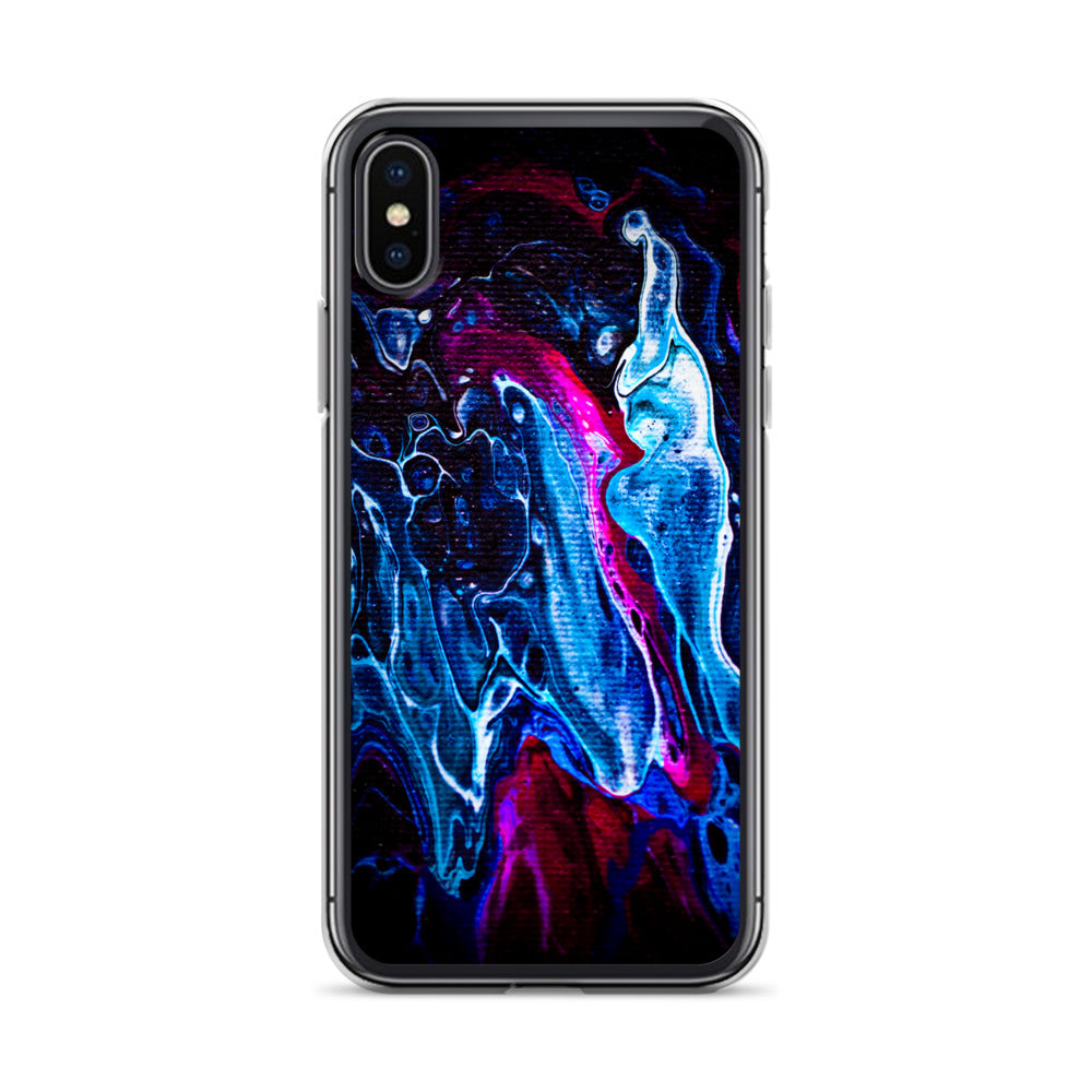 NightOwl Studio Custom Phone Case Compatible with iPhone, Ultra Slim Cover with Heavy Duty Scratch Resistant Protection, Blue Liquid